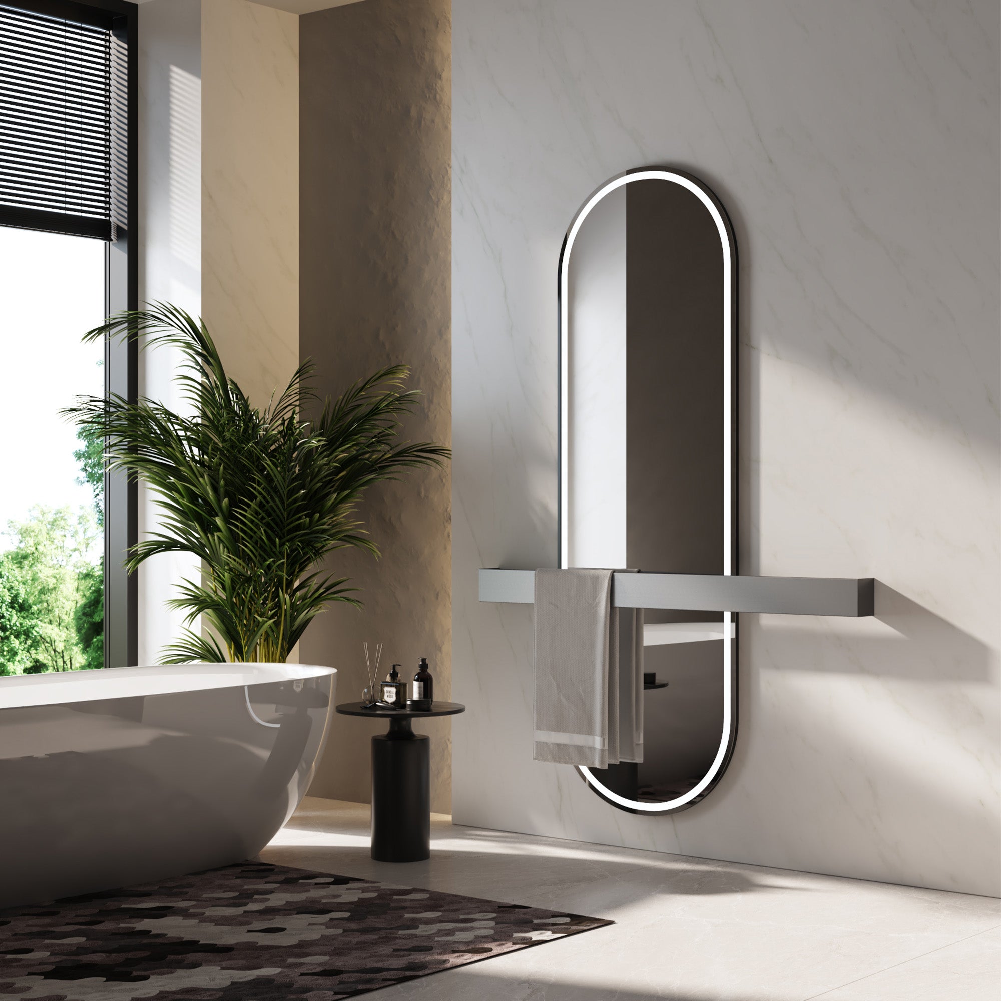 GRAPHENE Smart Heated Towel Rack with Digital Display and Temperature Control