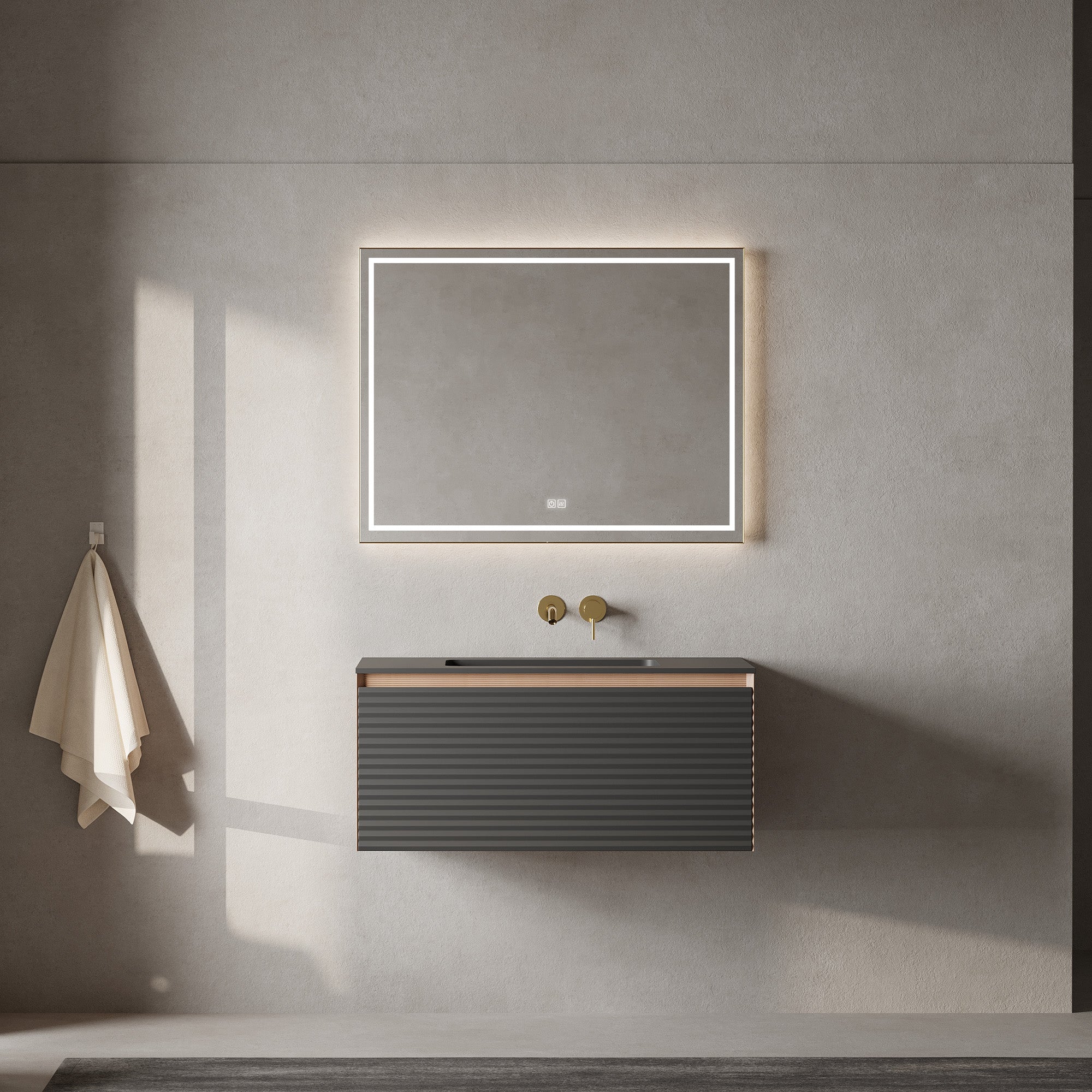 STRATO Custom Bathroom Vanity Solid Wood with Veneer Acrylic Sink