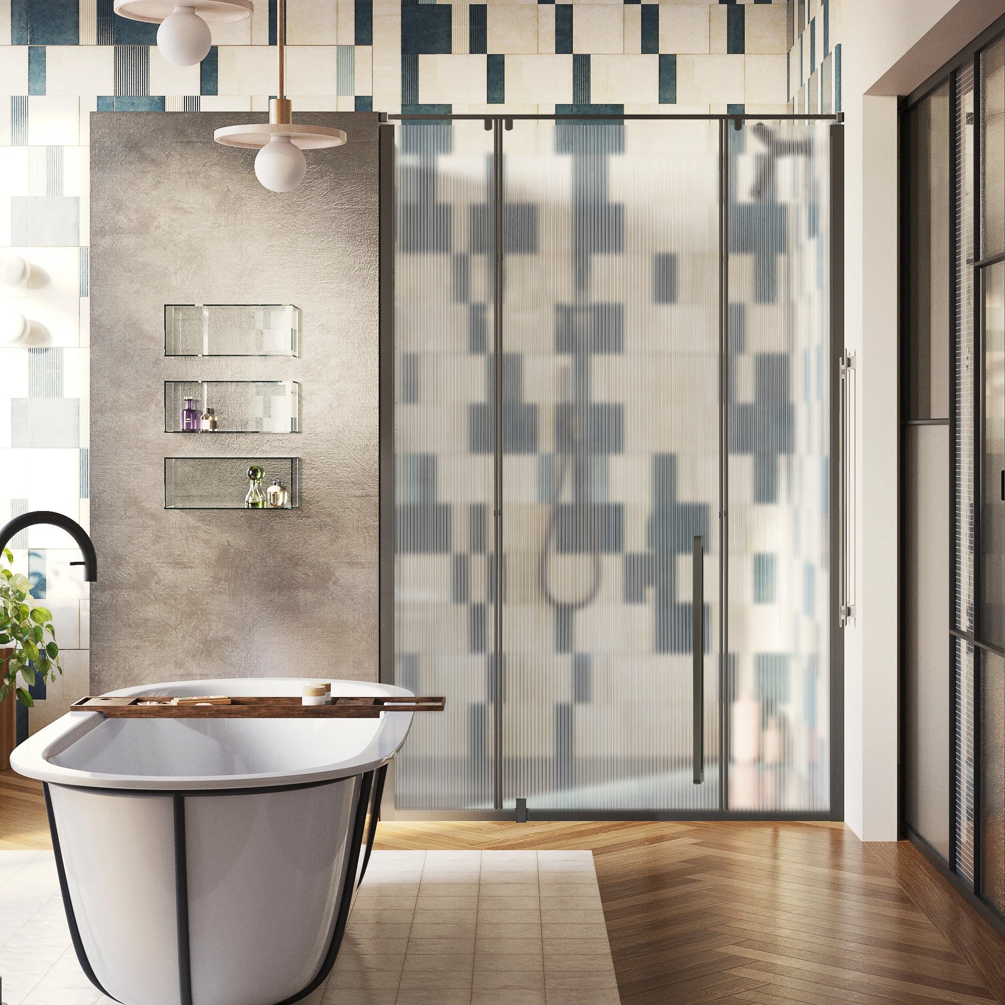 SERAVA Customize Inline Shower Door with Laminated Glass