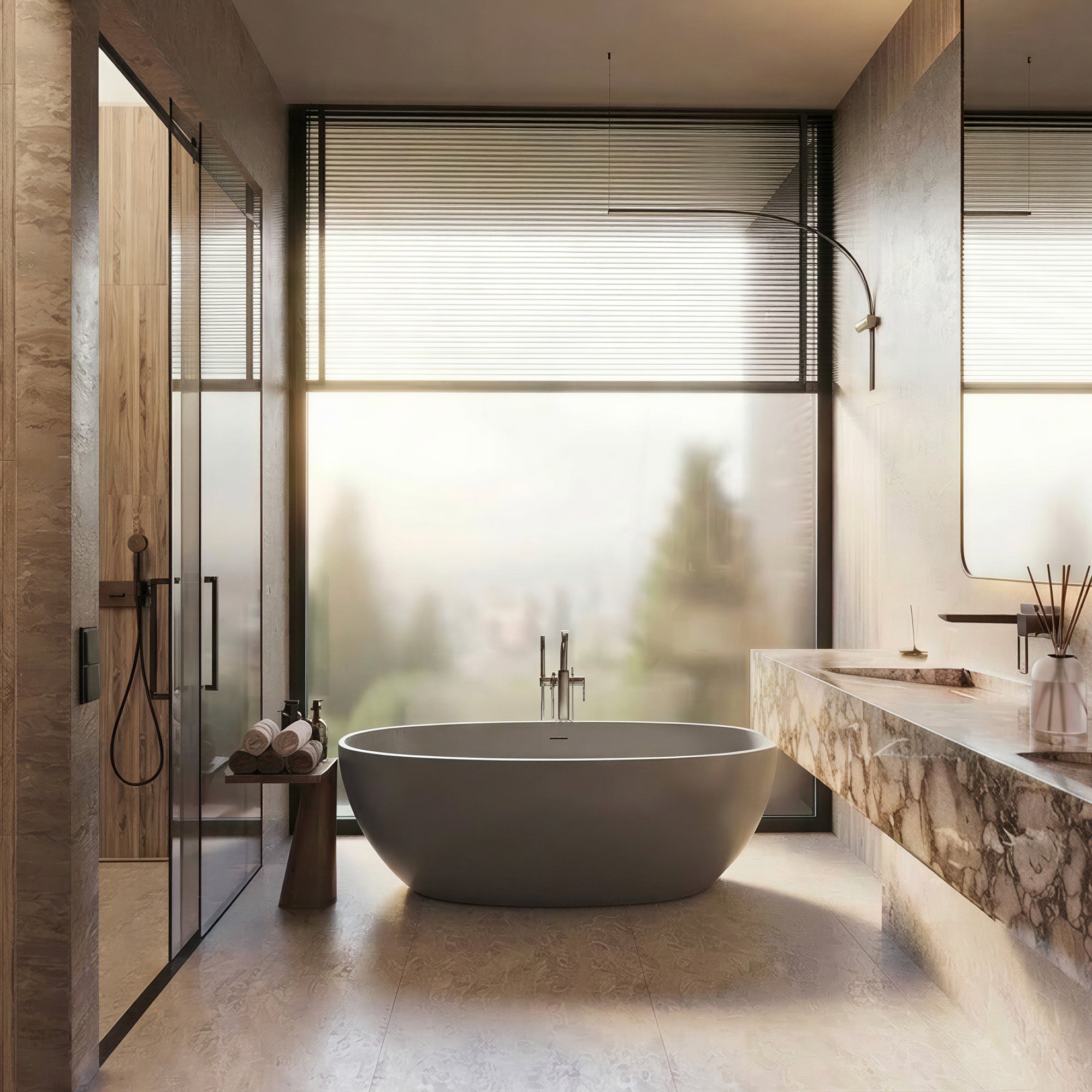 OBSIDIAN Acrylic Freestanding Bathtub 59" For Home Spa Experience