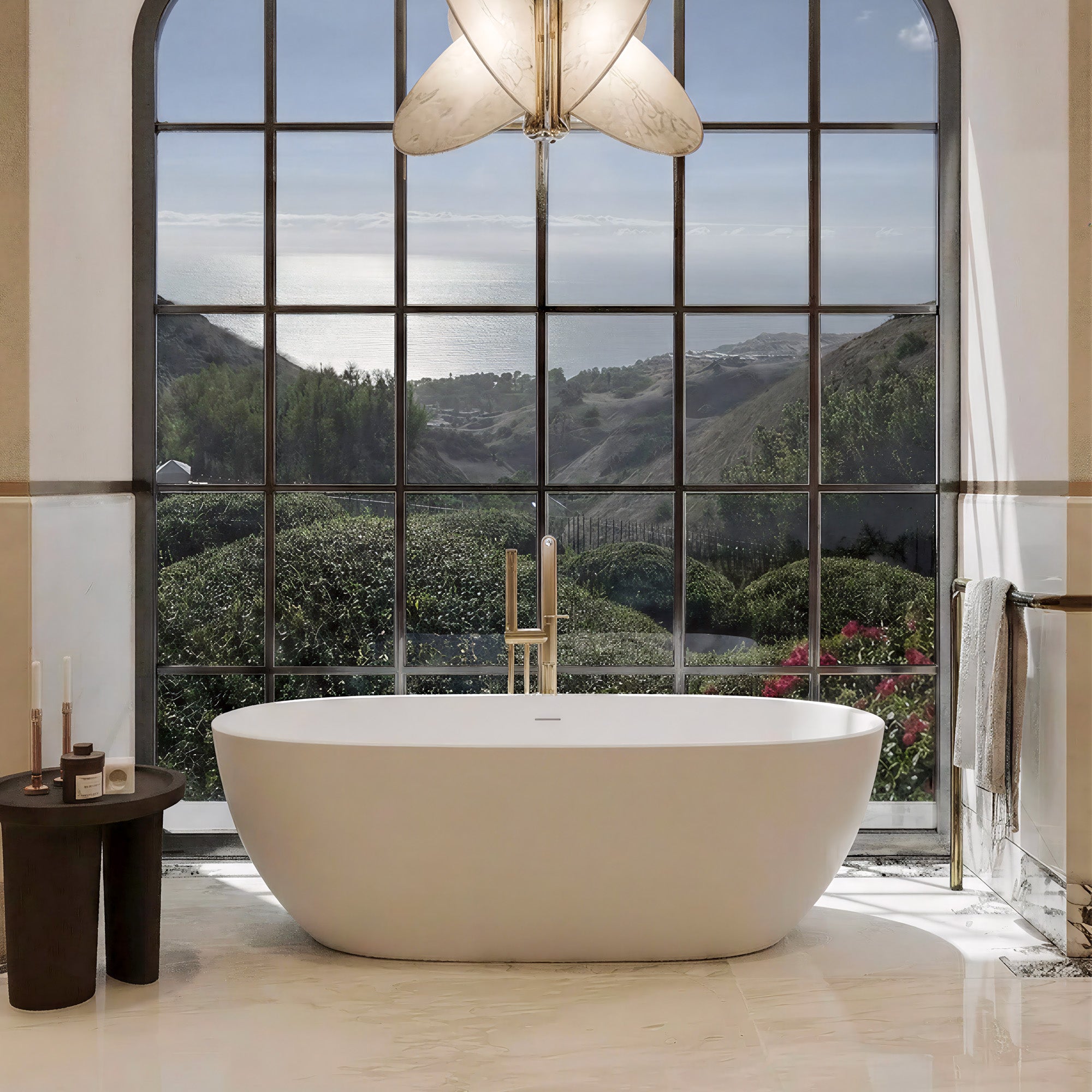 AURELLE Deep Soaking Freestanding Bathtub 68.9" with Ergonomic Design