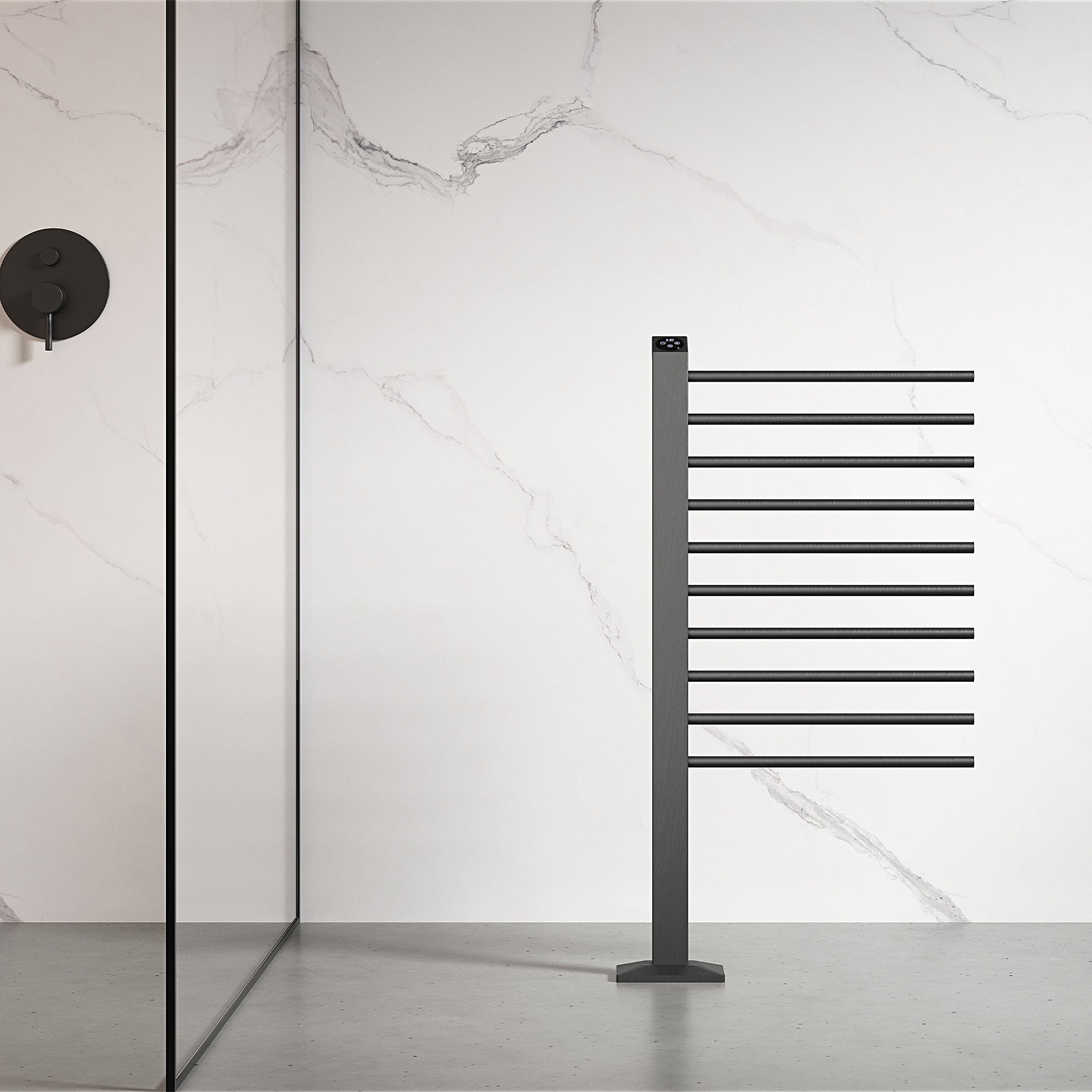 MONAREL Vertical Heated Towel Rack with Smart Temperature and Timer Control