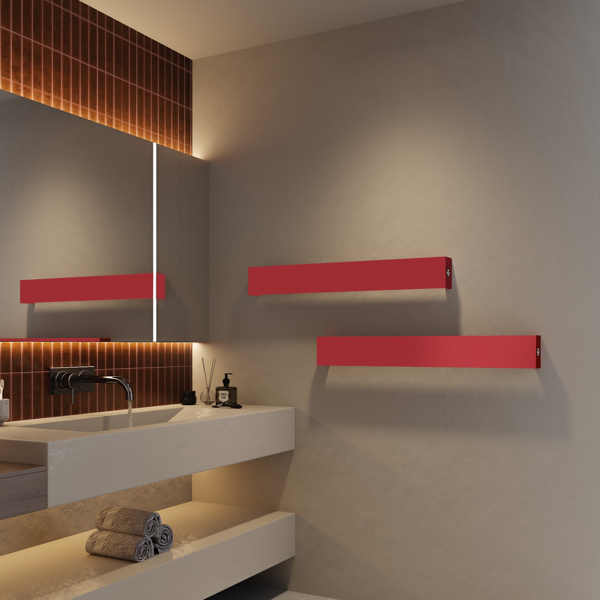 SCARLETTO Smart Heated Towel Rack with Digital Display and Temperature Control