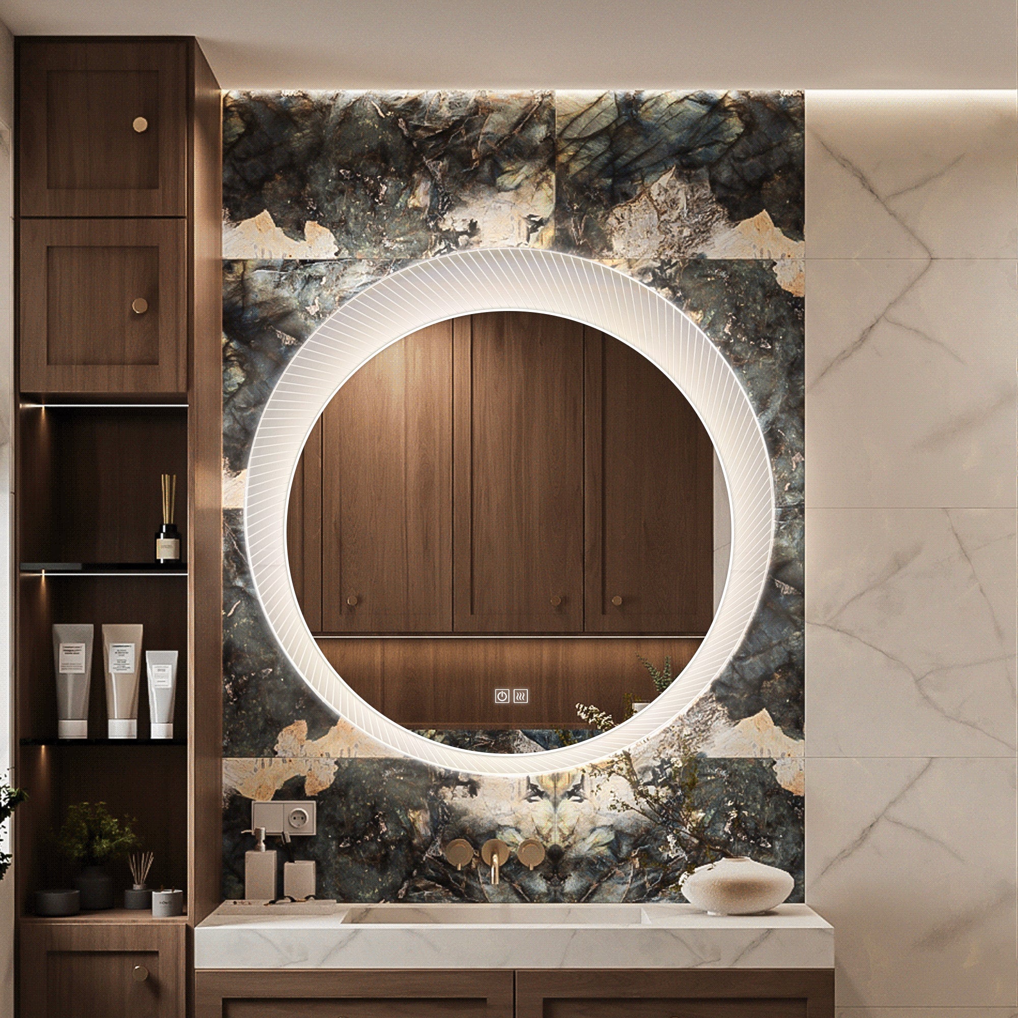 VESTA Round Custom LED Mirror with Acrylic Frame