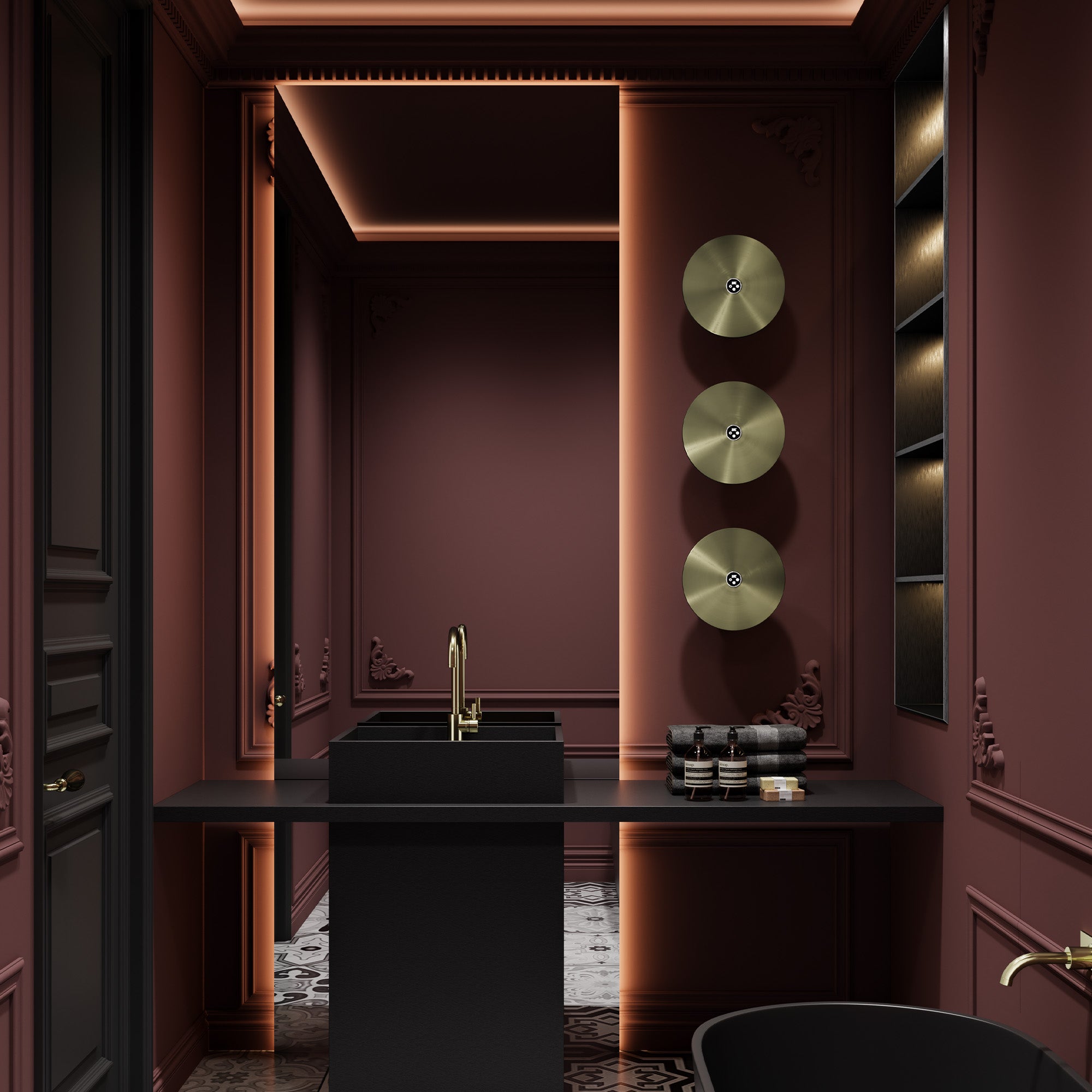 NOIRIX Stainless Steel Heated Towel Rack with Carbon Fiber and Timer