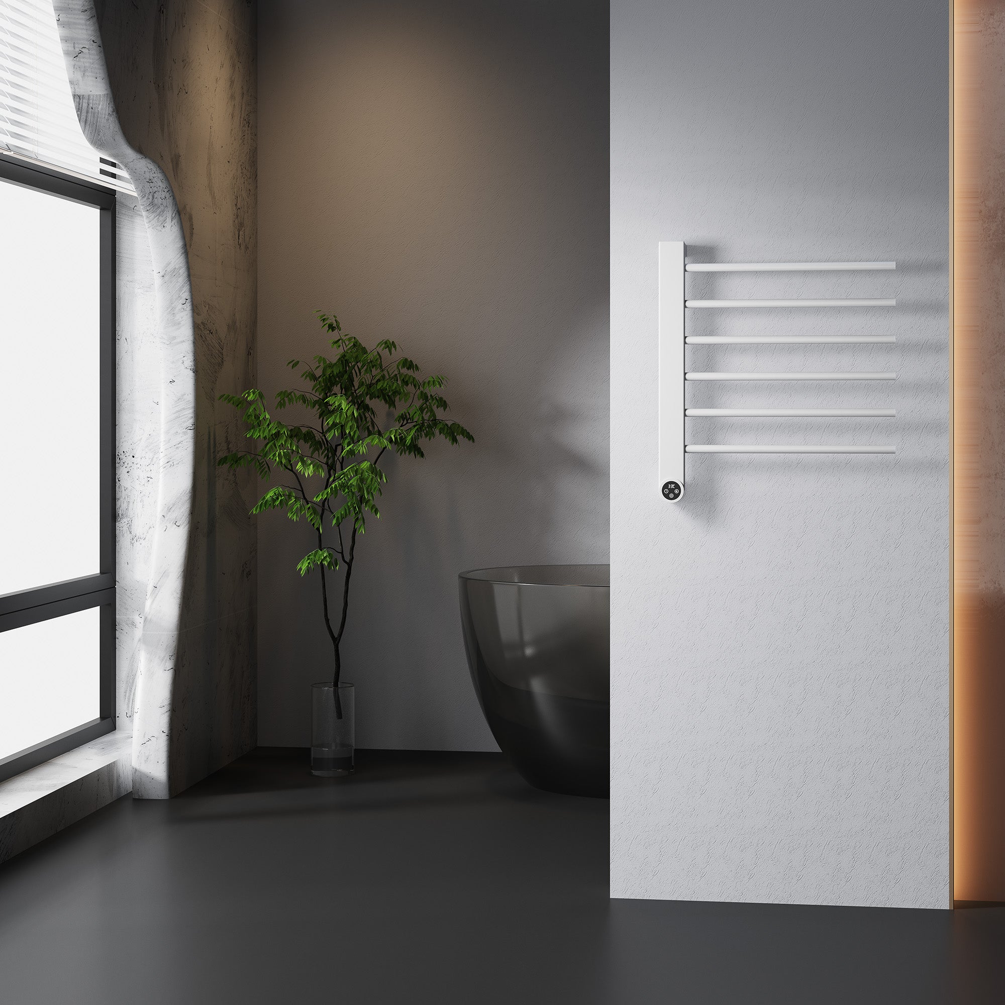 FERONA Horizontal Heated Towel Rack with Smart Temperature and Timer Settings