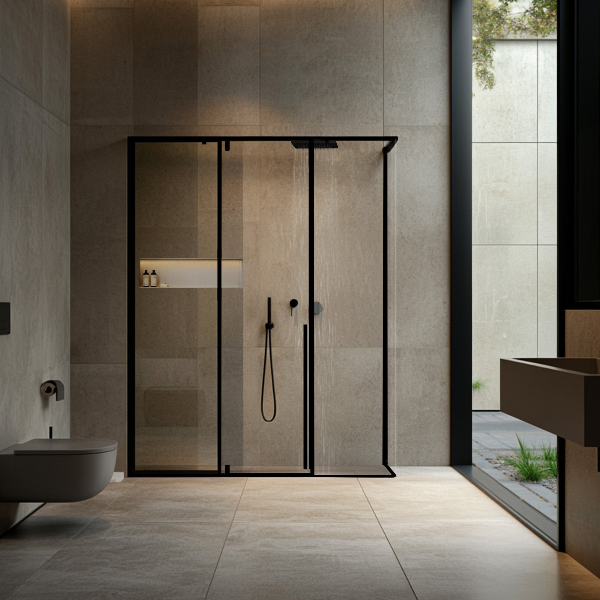 VELTIS Customize U-Line Shower Door with Ultra Clear Glass