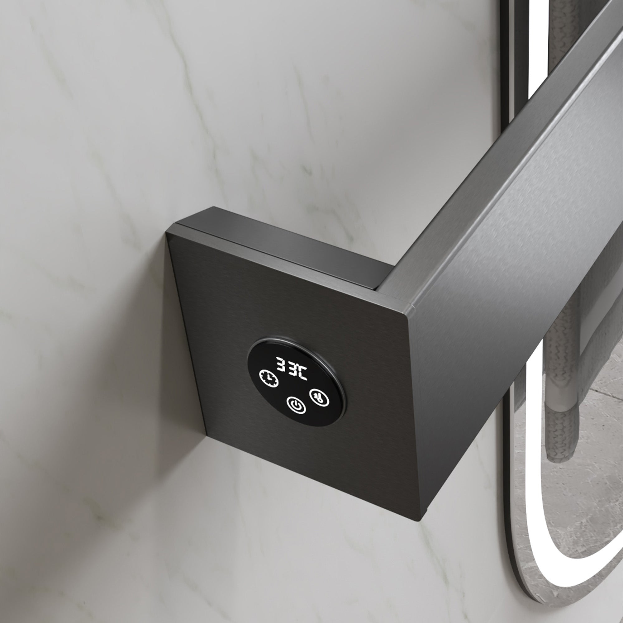 GRAPHENE Smart Heated Towel Rack with Digital Display and Temperature Control