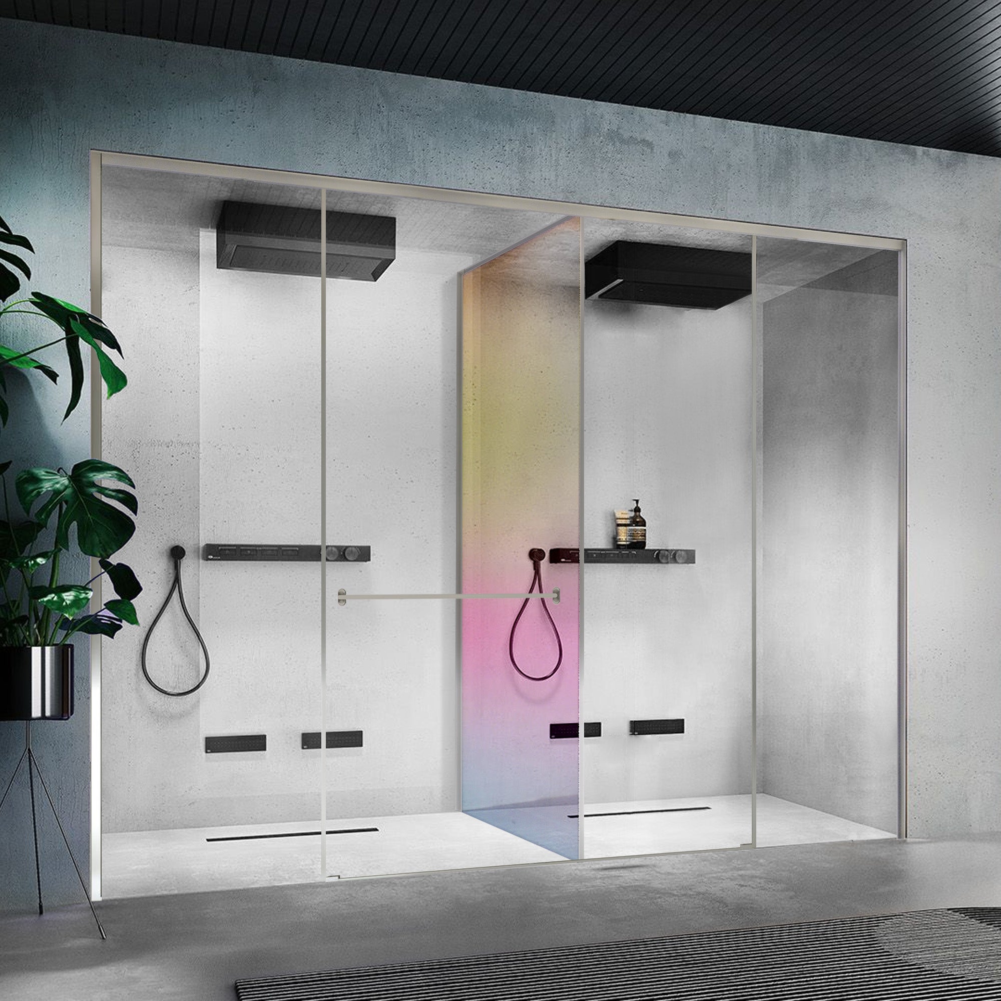 ECLIPTA Customize T-Line Shower Door with Gradient Glass