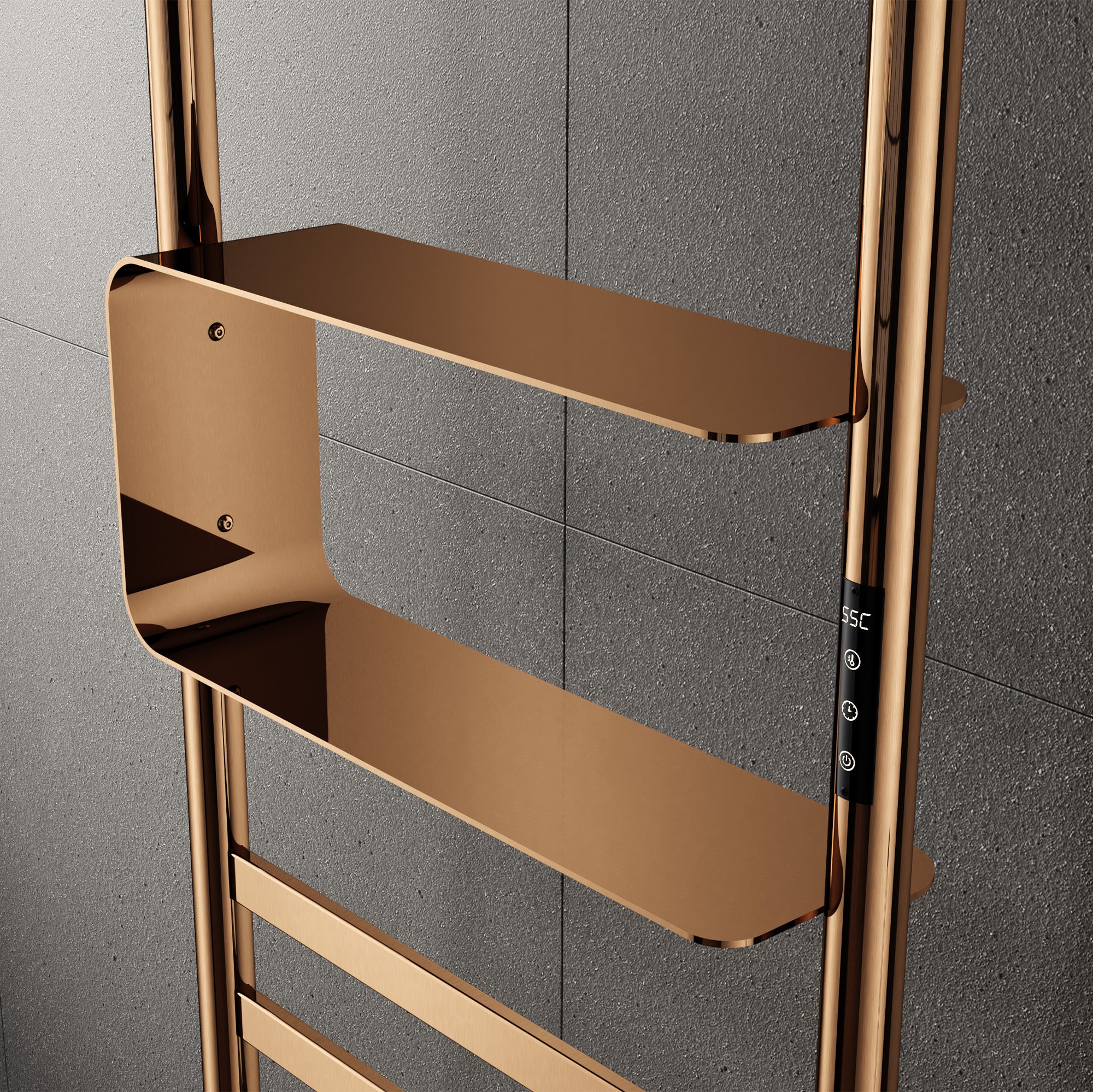 SKYLITH Smart Vertical Heated Towel Rack with Digital Display and Adjustable Heat