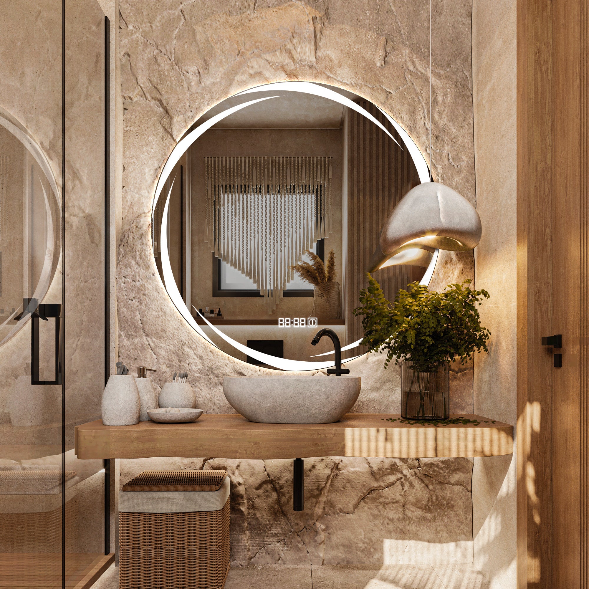 ORION Round Custom LED Mirror with Edge Frosted