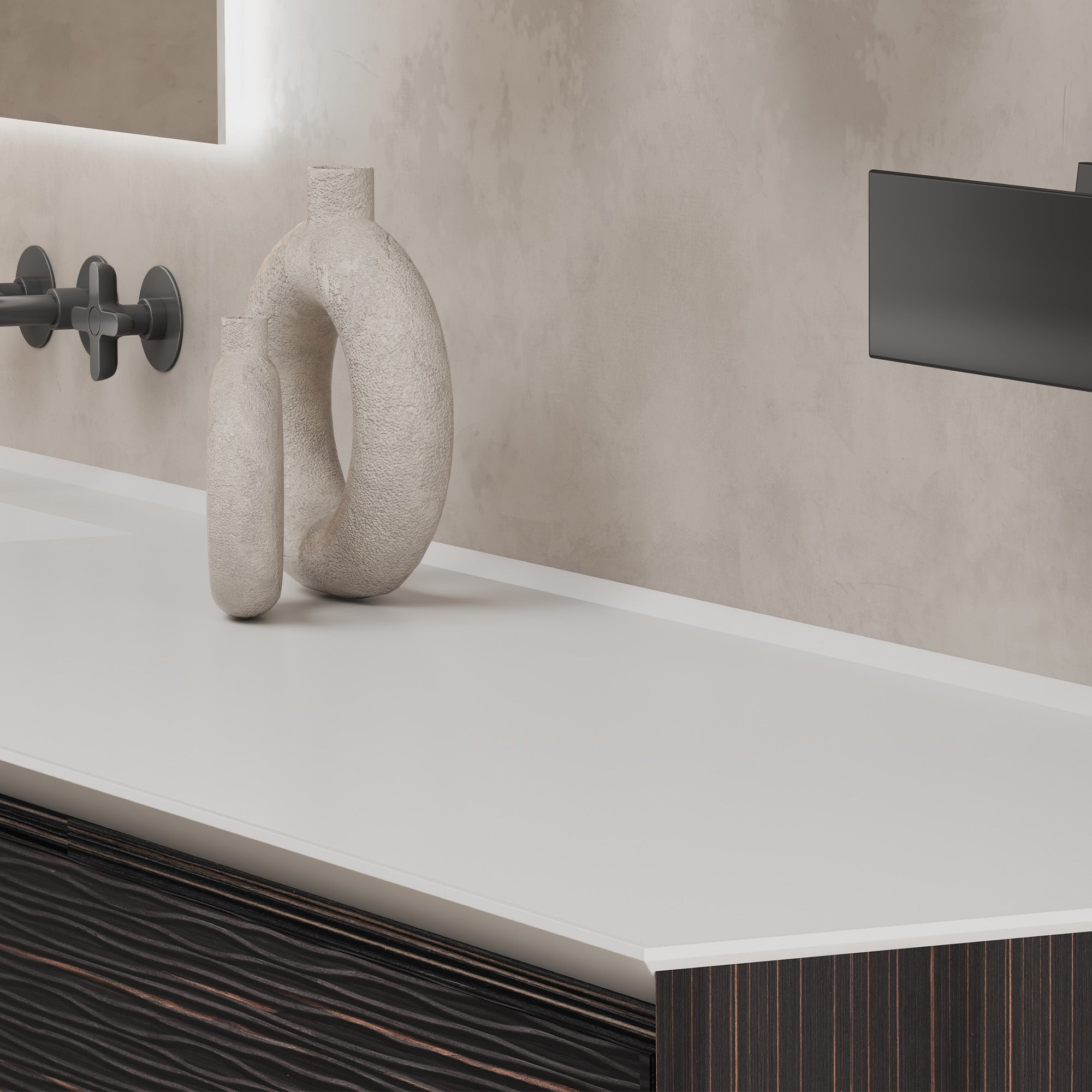 ONYXA Custom Bathroom Vanity Single Sink Cultured Marble Top Solid Wood Cabinet