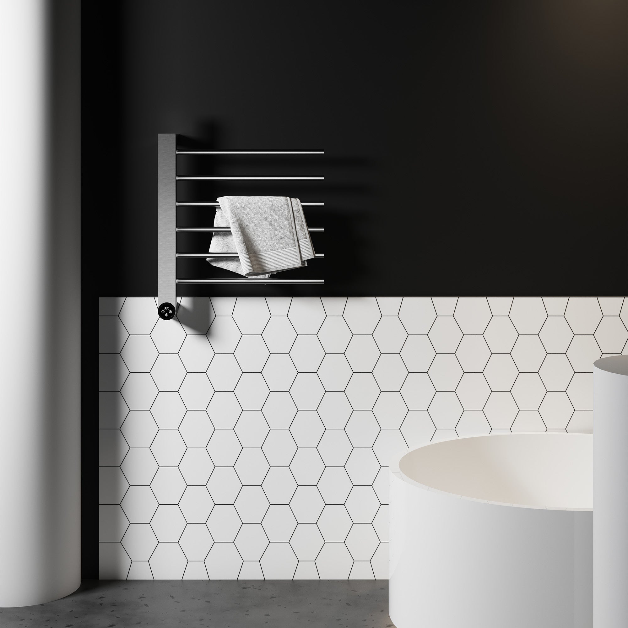 FERONA Horizontal Heated Towel Rack with Smart Temperature and Timer Settings