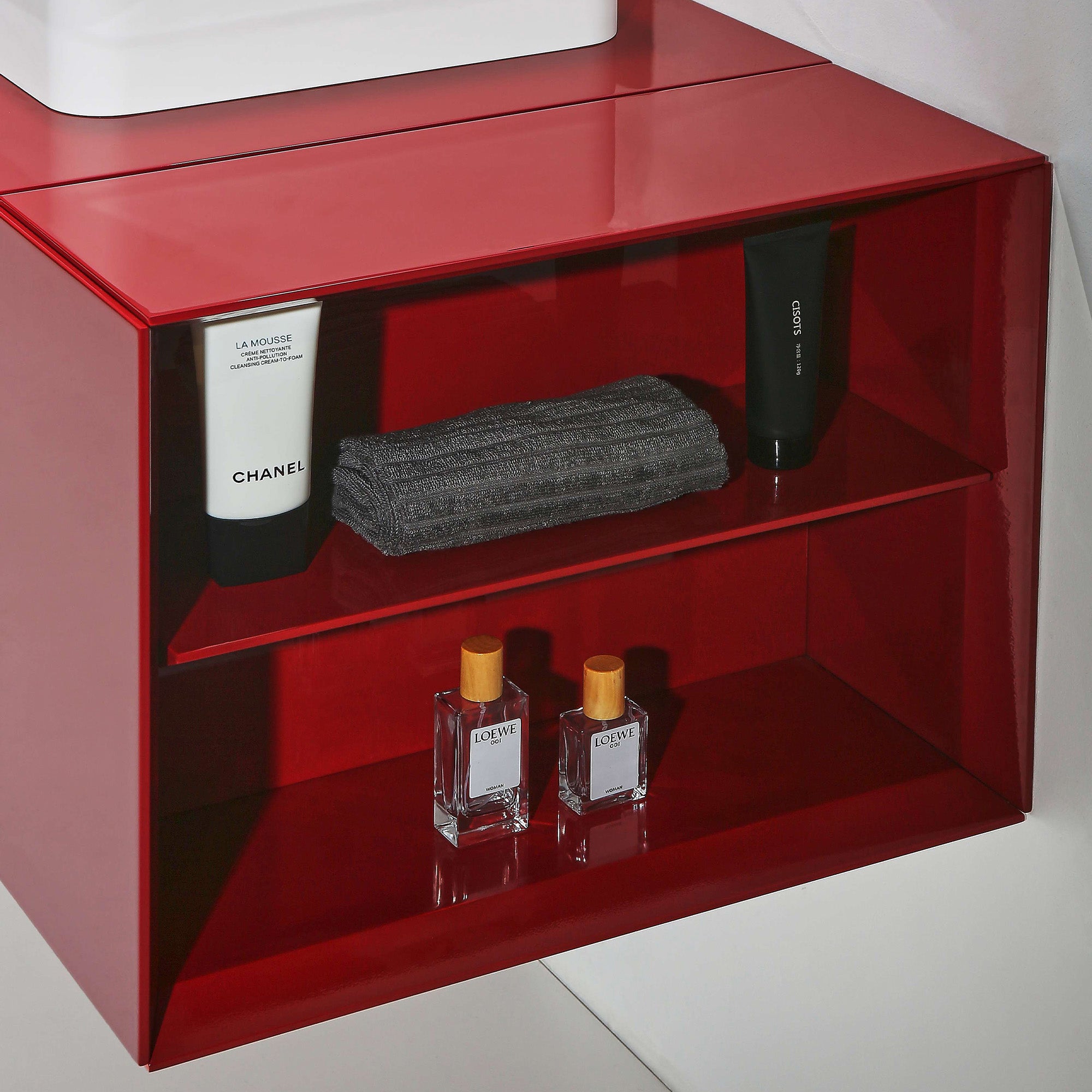 CRIMSON Custom Bathroom Vanity with Gloss Finish and Acrylic Basin