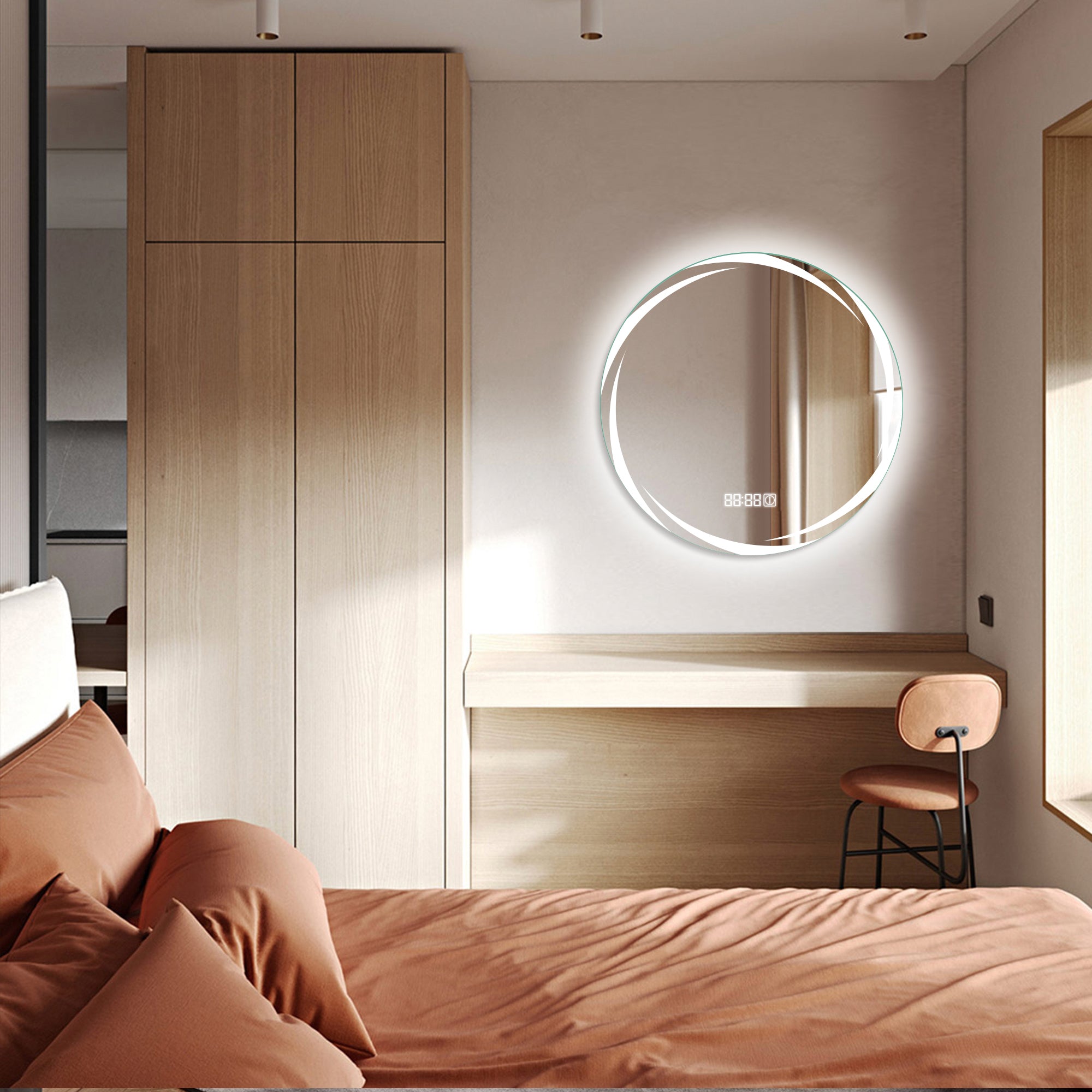 ORION Round Custom LED Mirror with Edge Frosted