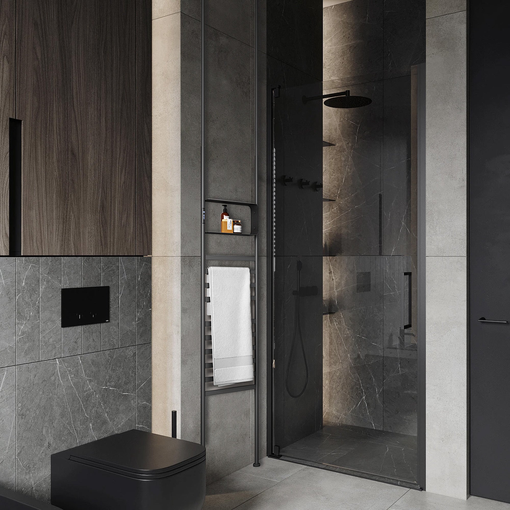 SKYLITH Smart Vertical Heated Towel Rack with Digital Display and Adjustable Heat