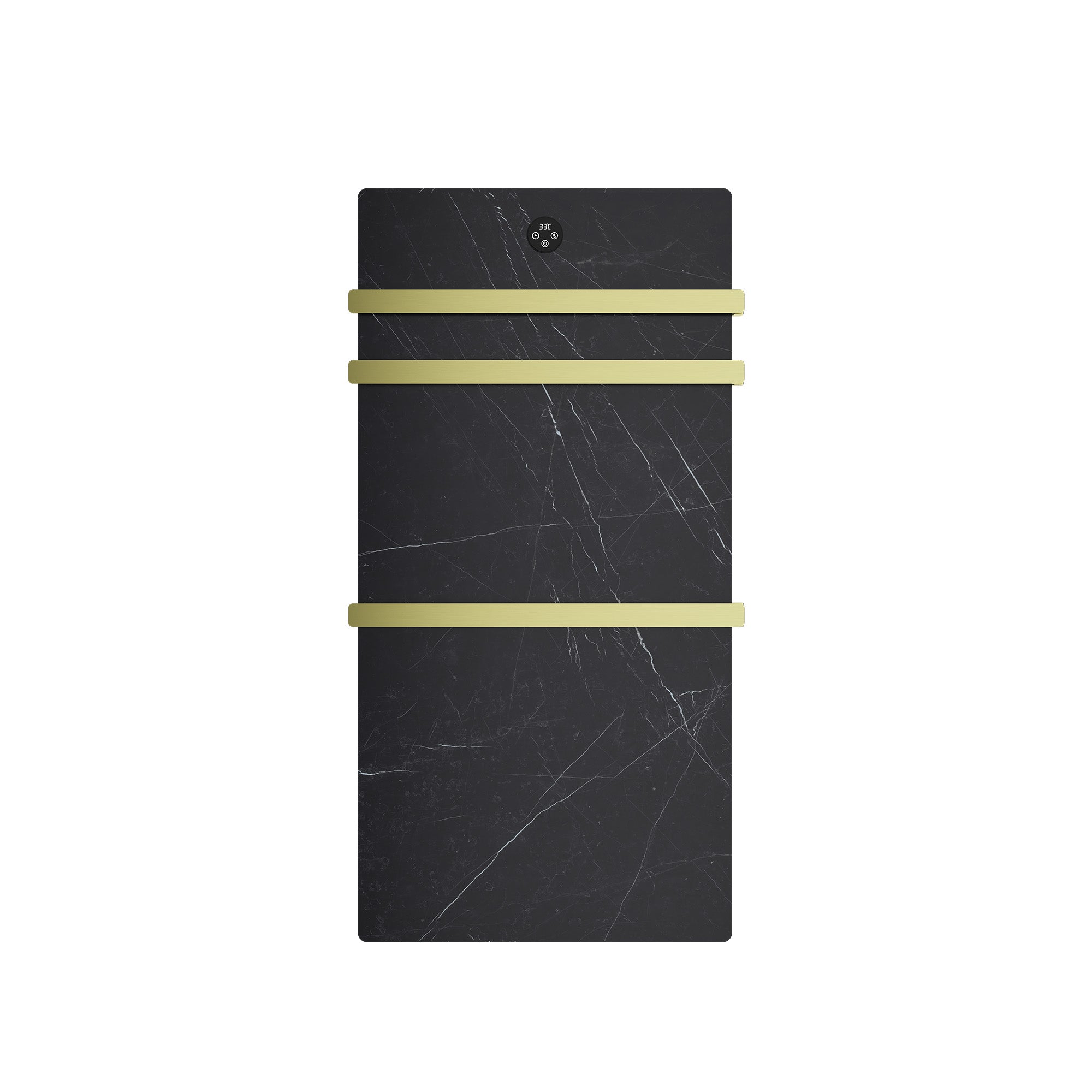 VELORA Triple Bar Heated Towel Rack with Sintered Stone and Stainless Steel