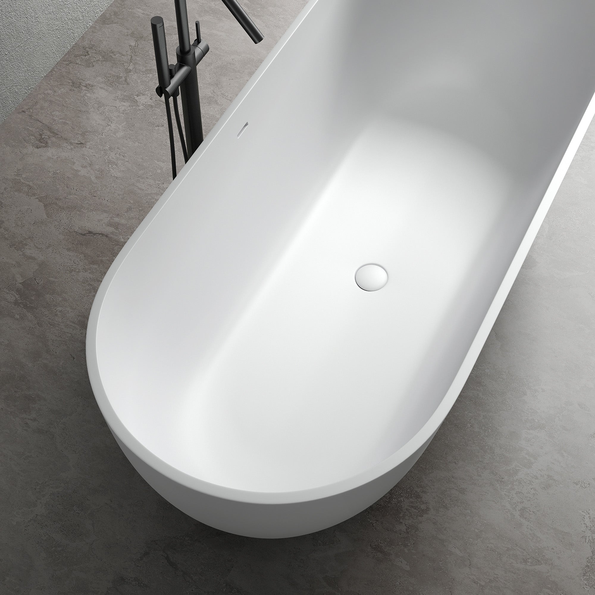 AURELLE Deep Soaking Freestanding Bathtub 68.9" with Ergonomic Design