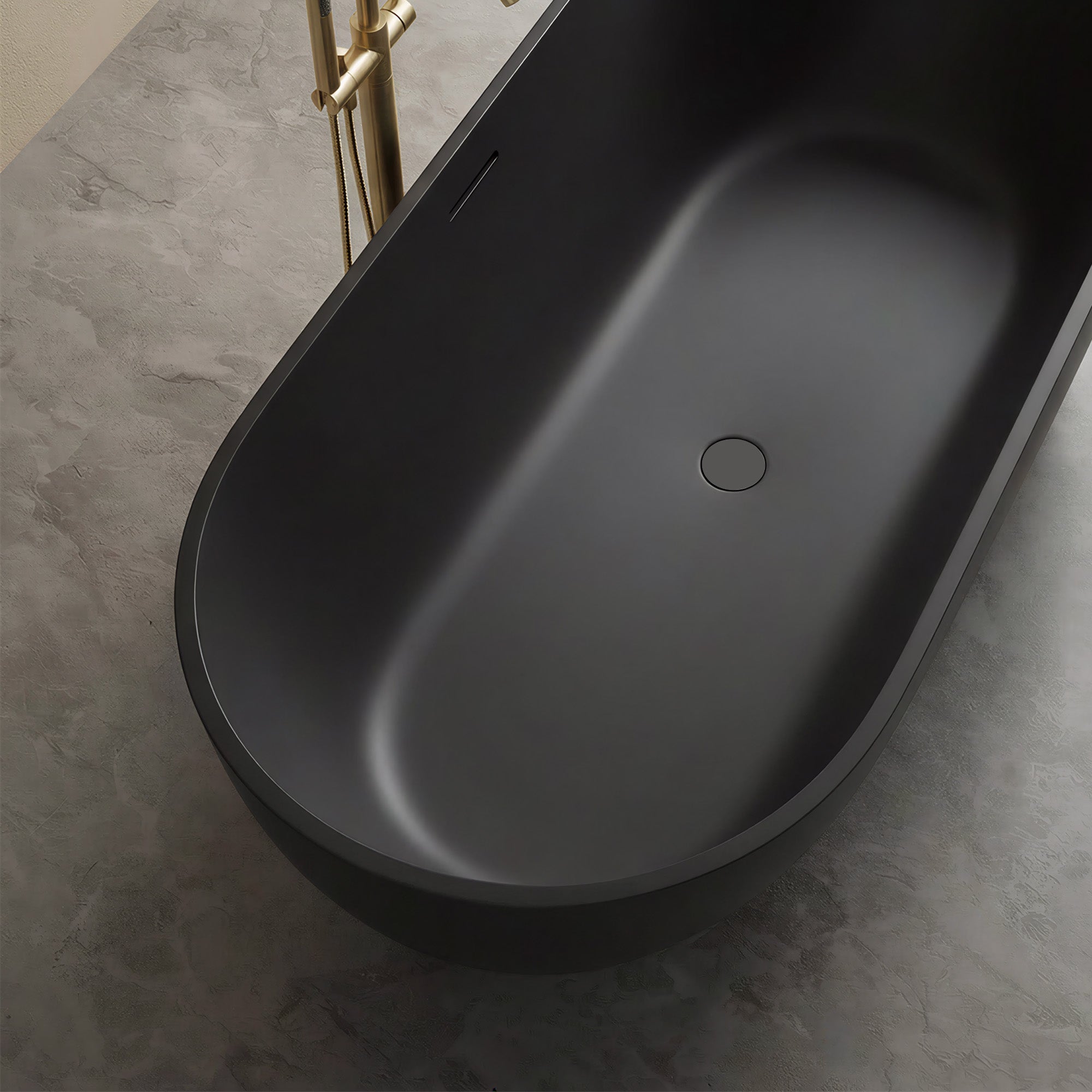 AURELLE Deep Soaking Freestanding Bathtub 68.9" with Ergonomic Design