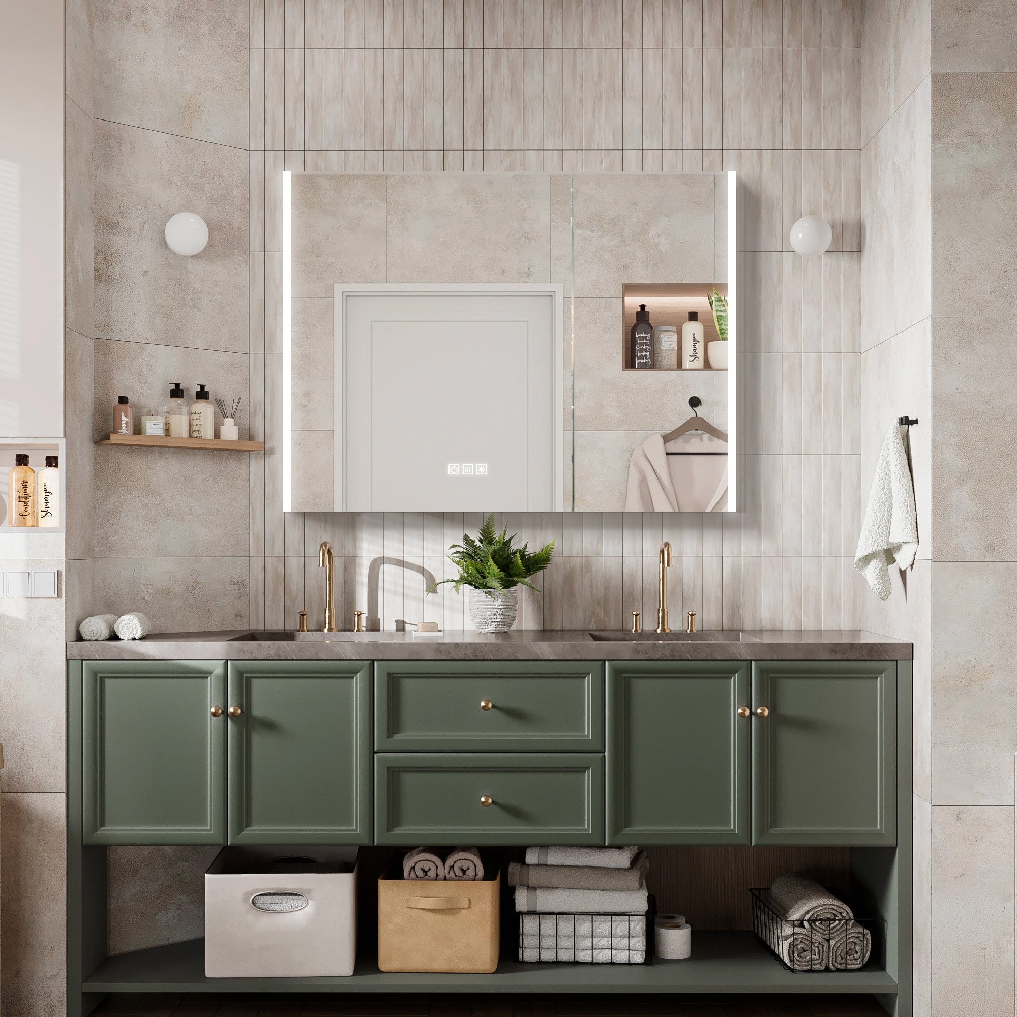 GLEVARA Custom LED Mirror Medicine Cabinet with Minimalist Design