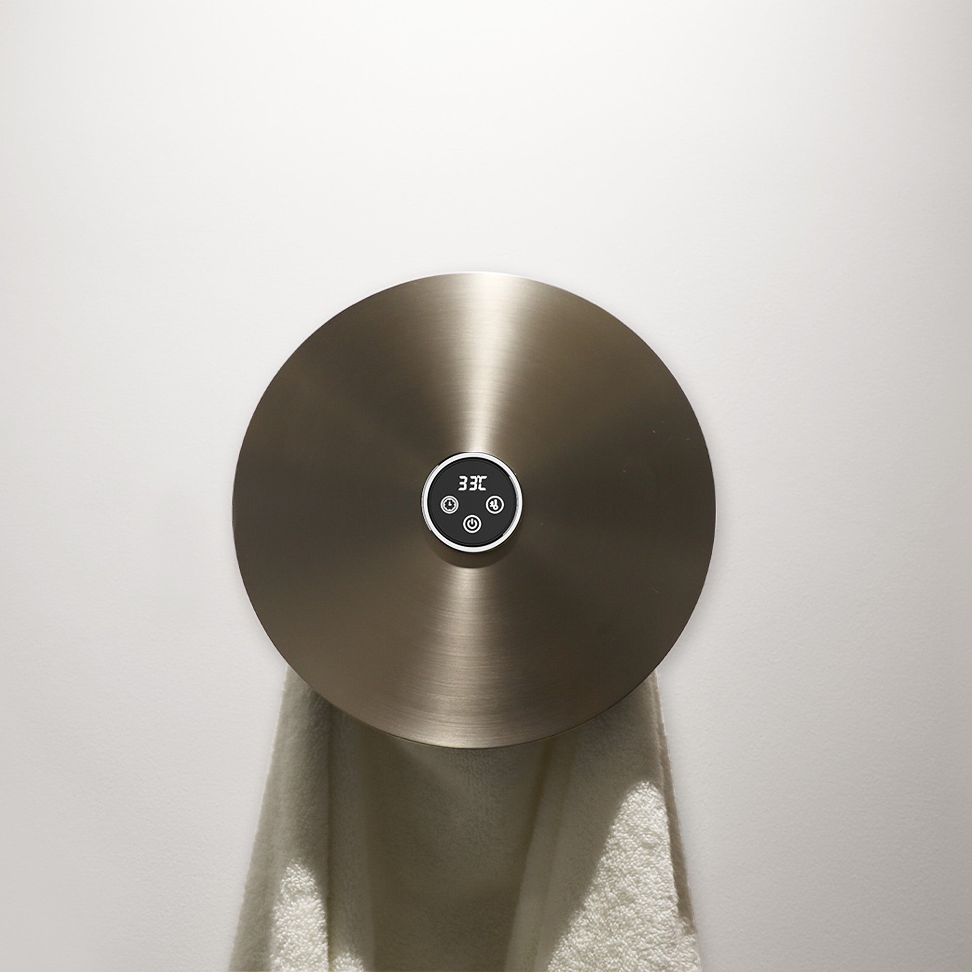 NOIRIX Stainless Steel Heated Towel Rack with Carbon Fiber and Timer