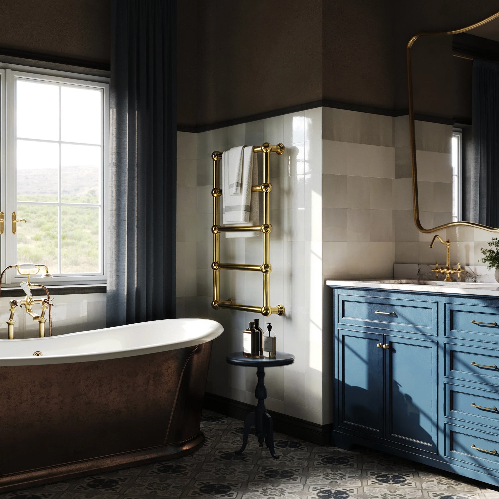 GLACIA Heated Towel Rack with 24K Gold Coating and Mirror Plating