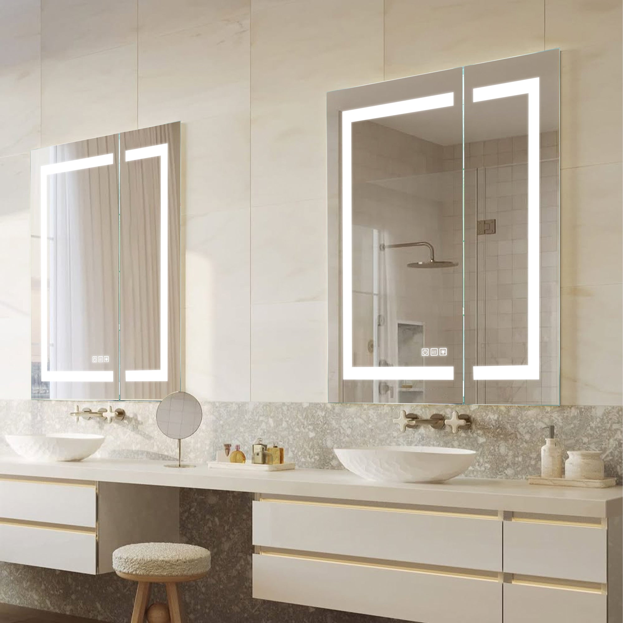 ELARA Custom LED Mirror Medicine Cabinet with Recessed Design