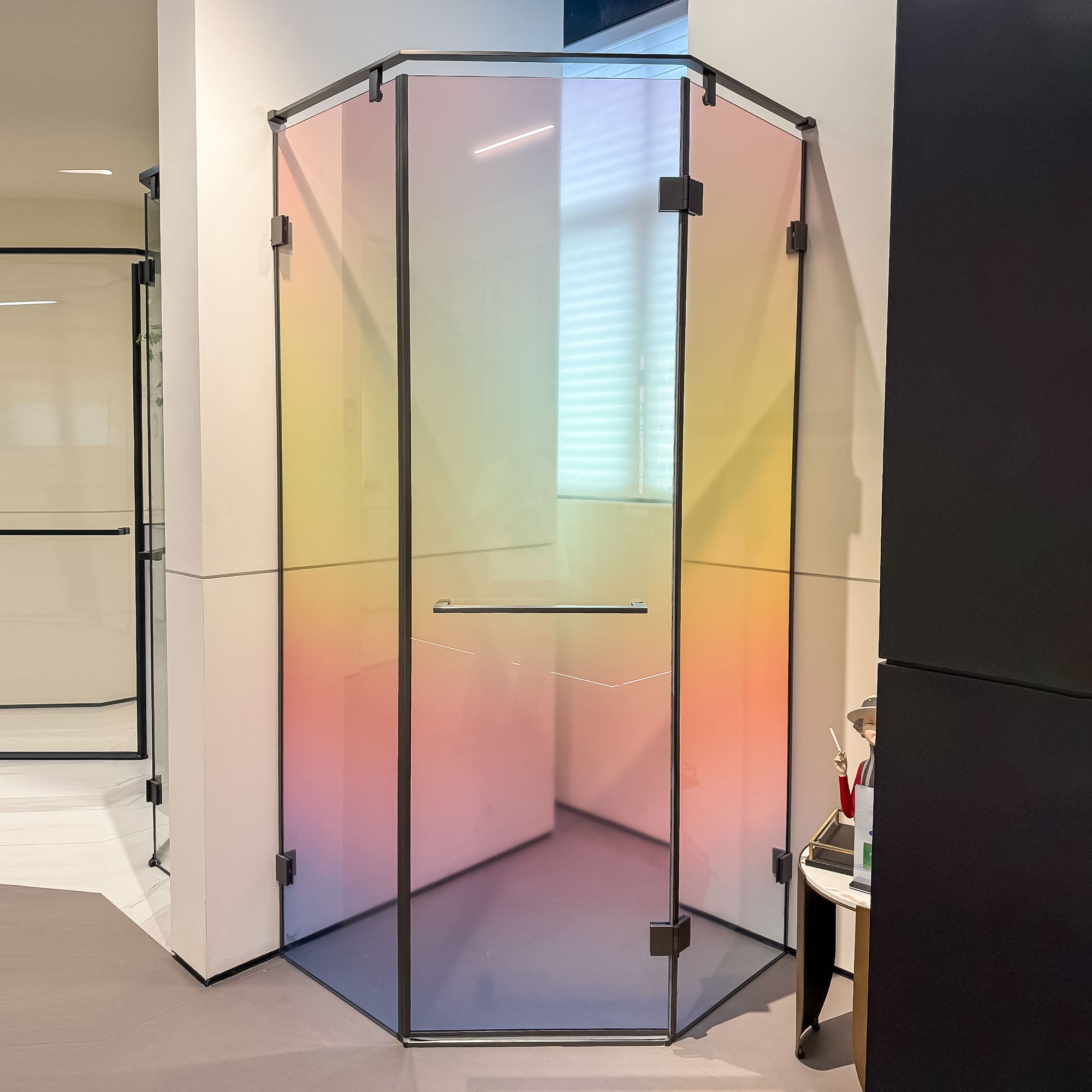 LUSTRA Customize Corner Shower Door with Gradient Glass
