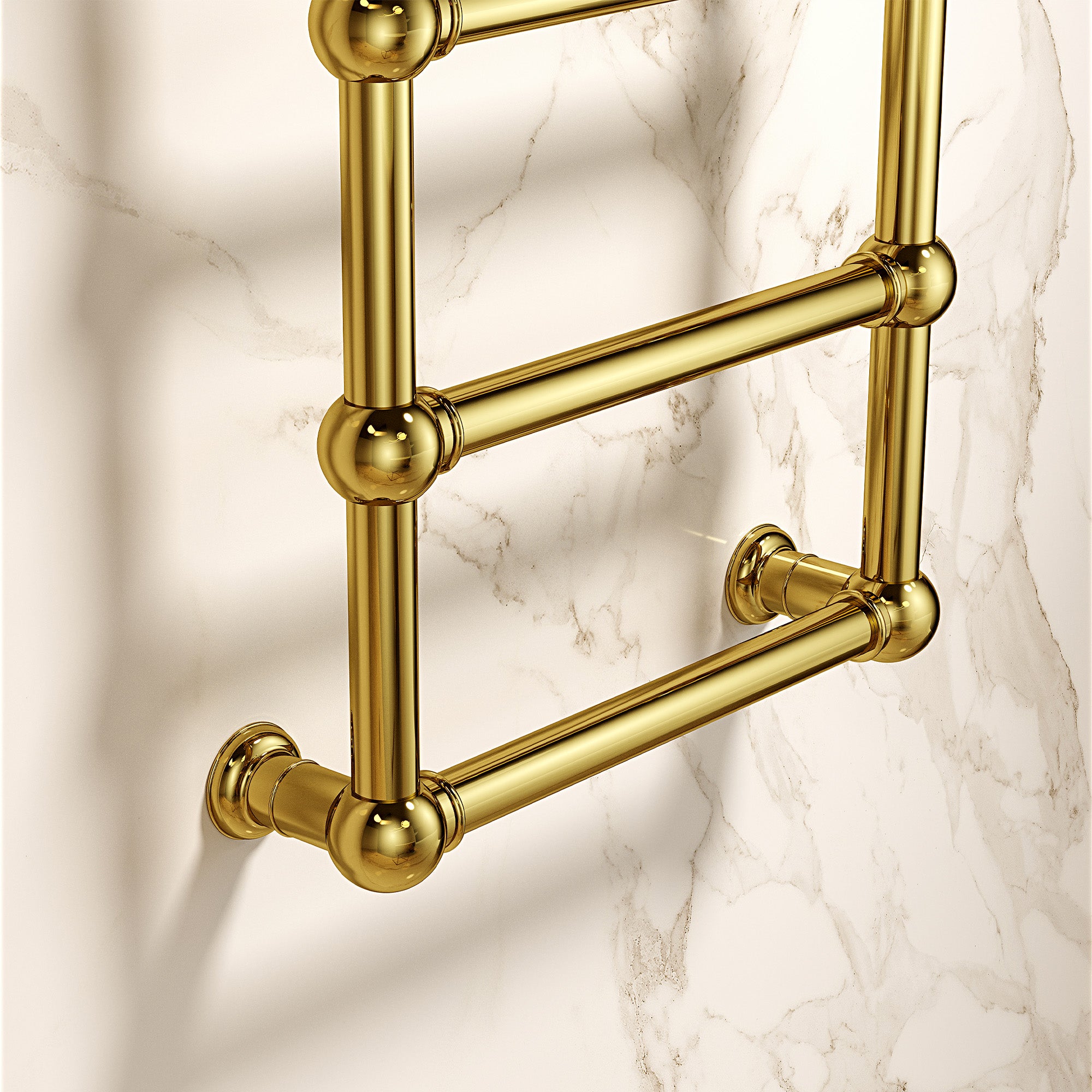GLACIA Heated Towel Rack with 24K Gold Coating and Mirror Plating