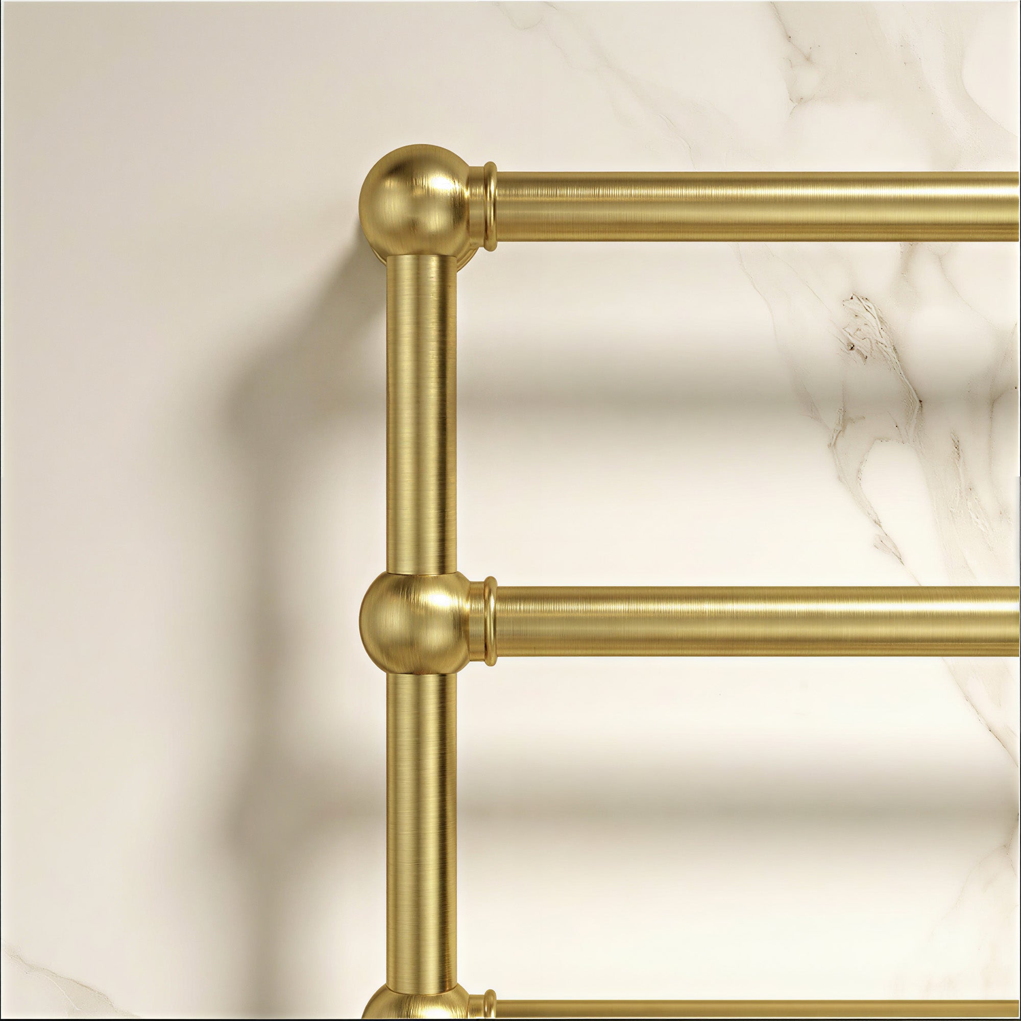 ASHORE Heated Towel Rack with Brushed Gold Finish and Brass Body