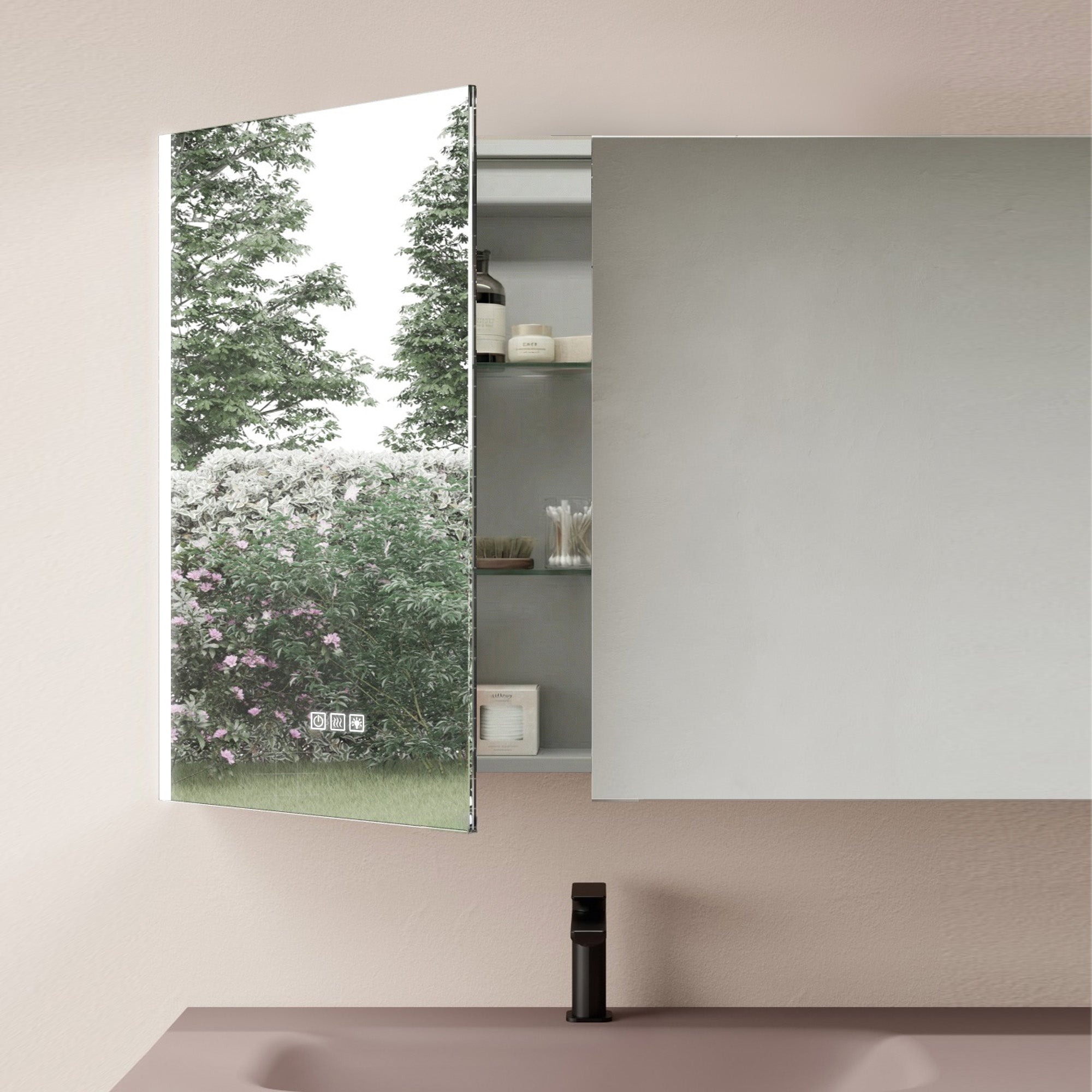 GLEVARA Custom LED Mirror Medicine Cabinet with Minimalist Design
