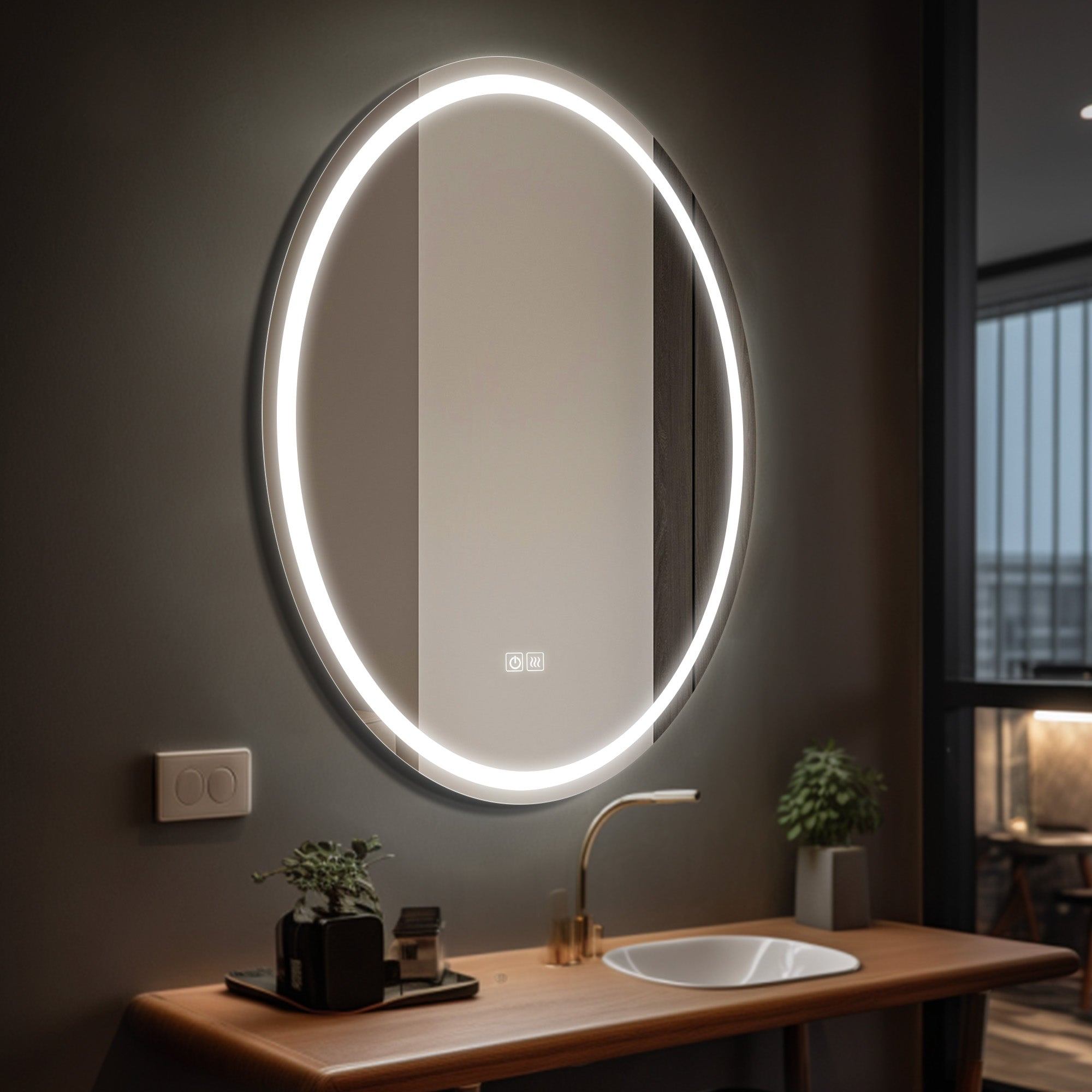 PLUTO Oval Custom LED Mirror Large Vanity Mirror