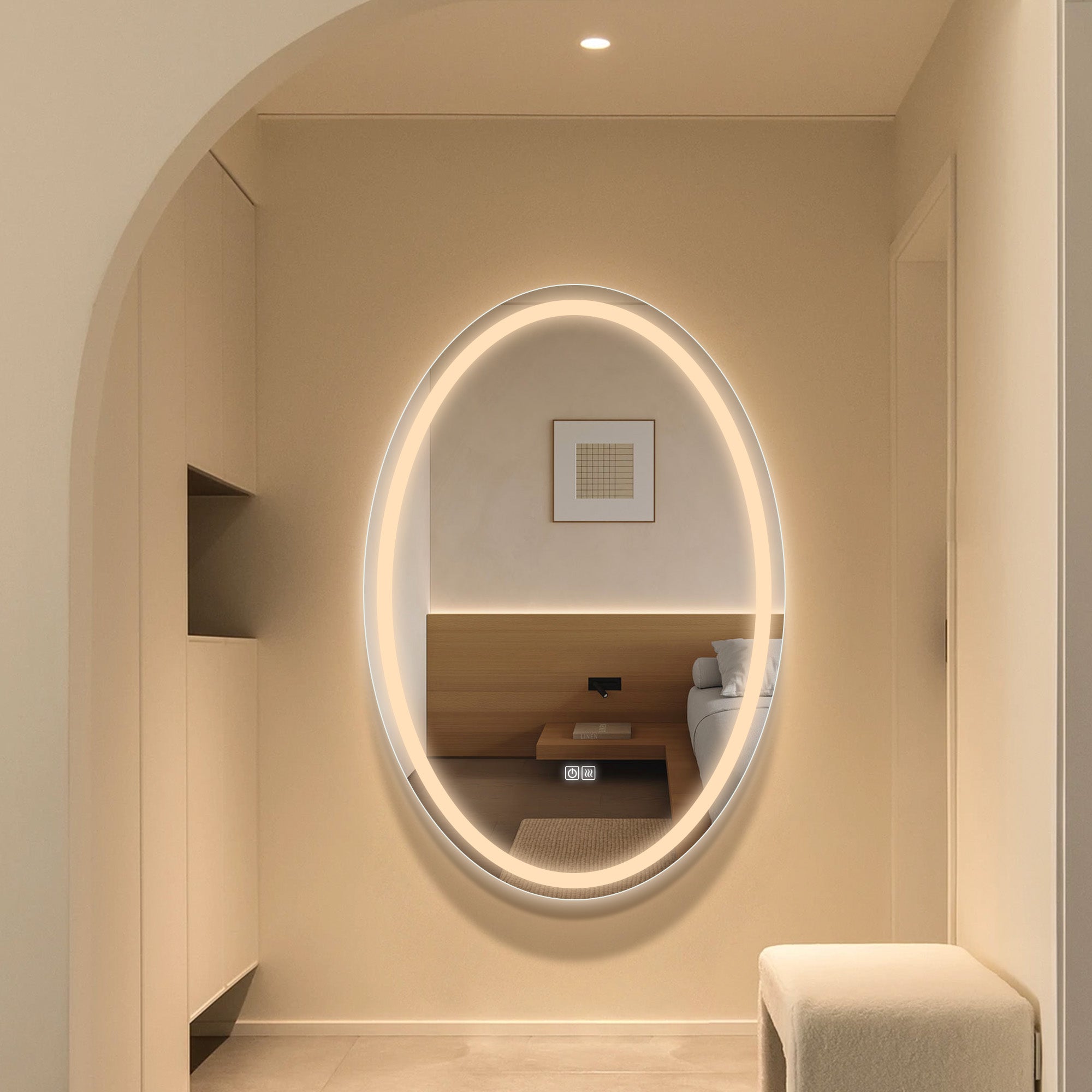 PLUTO Oval Custom LED Mirror Large Vanity Mirror