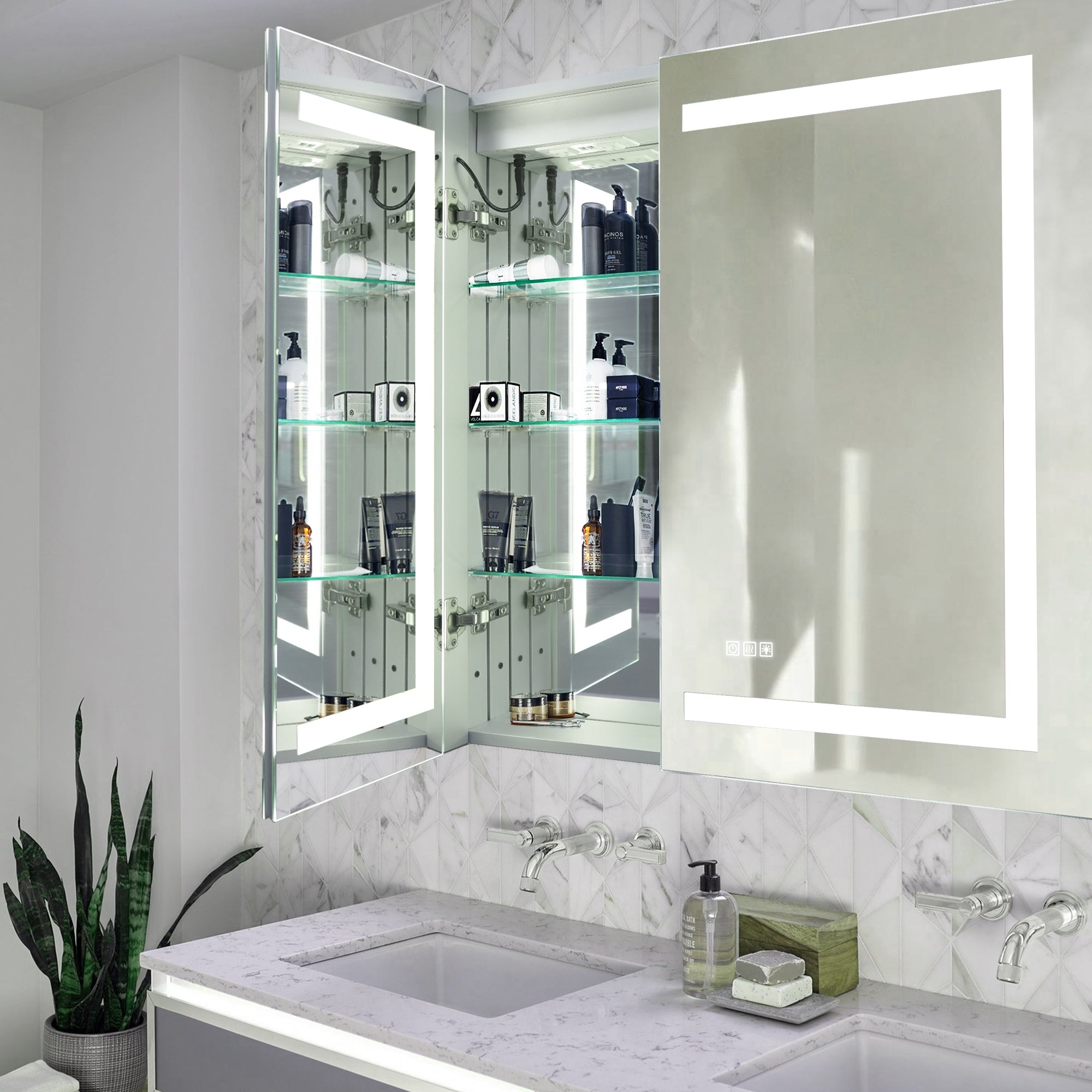 ELARA Custom LED Mirror Medicine Cabinet with Recessed Design
