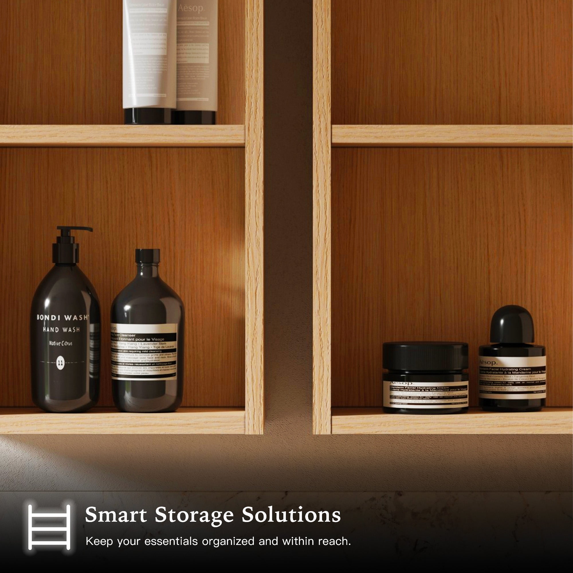 ORLIX Custom Wooden LED Mirror Medicine Cabinet with Oval Design