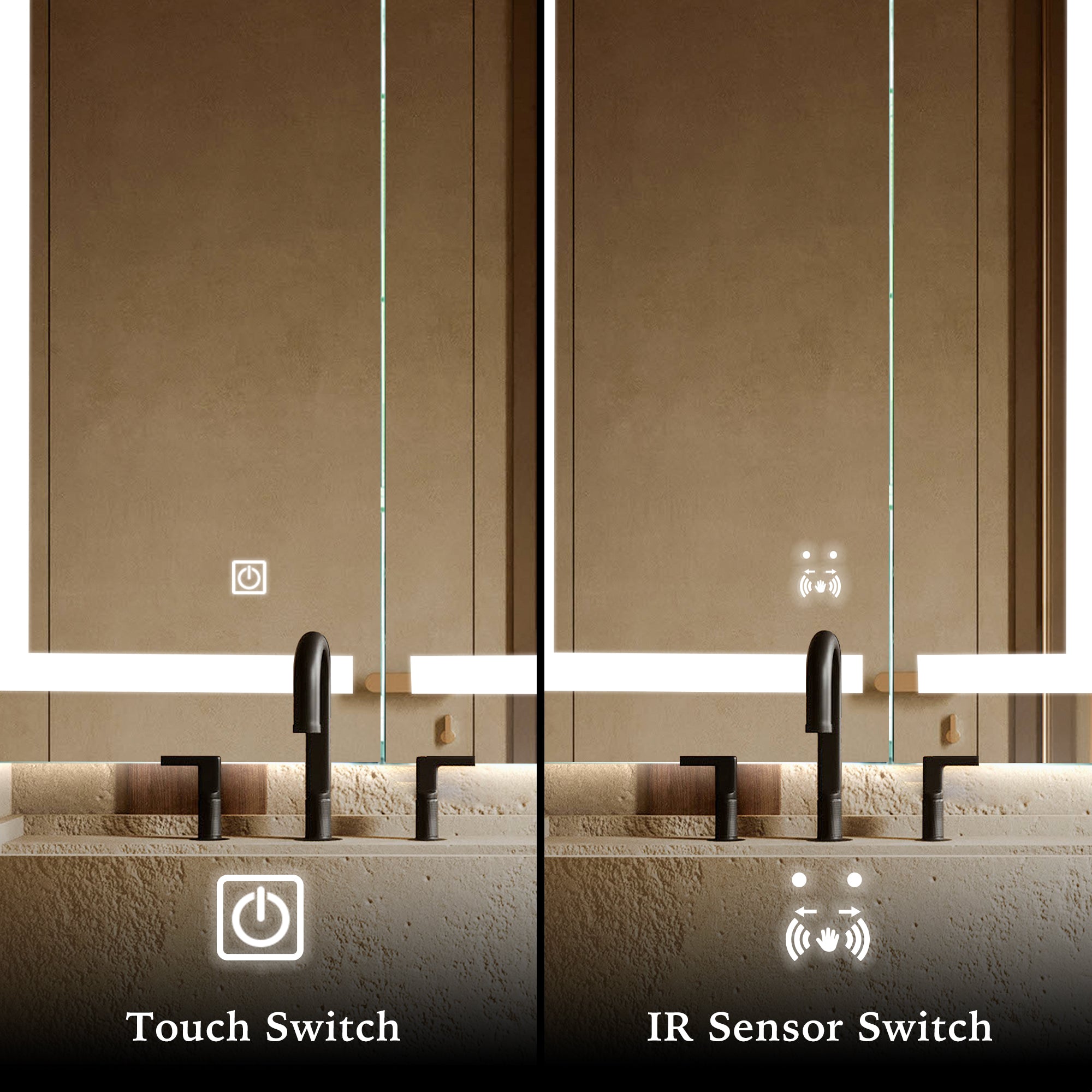 ELARA Custom LED Mirror Medicine Cabinet with Recessed Design