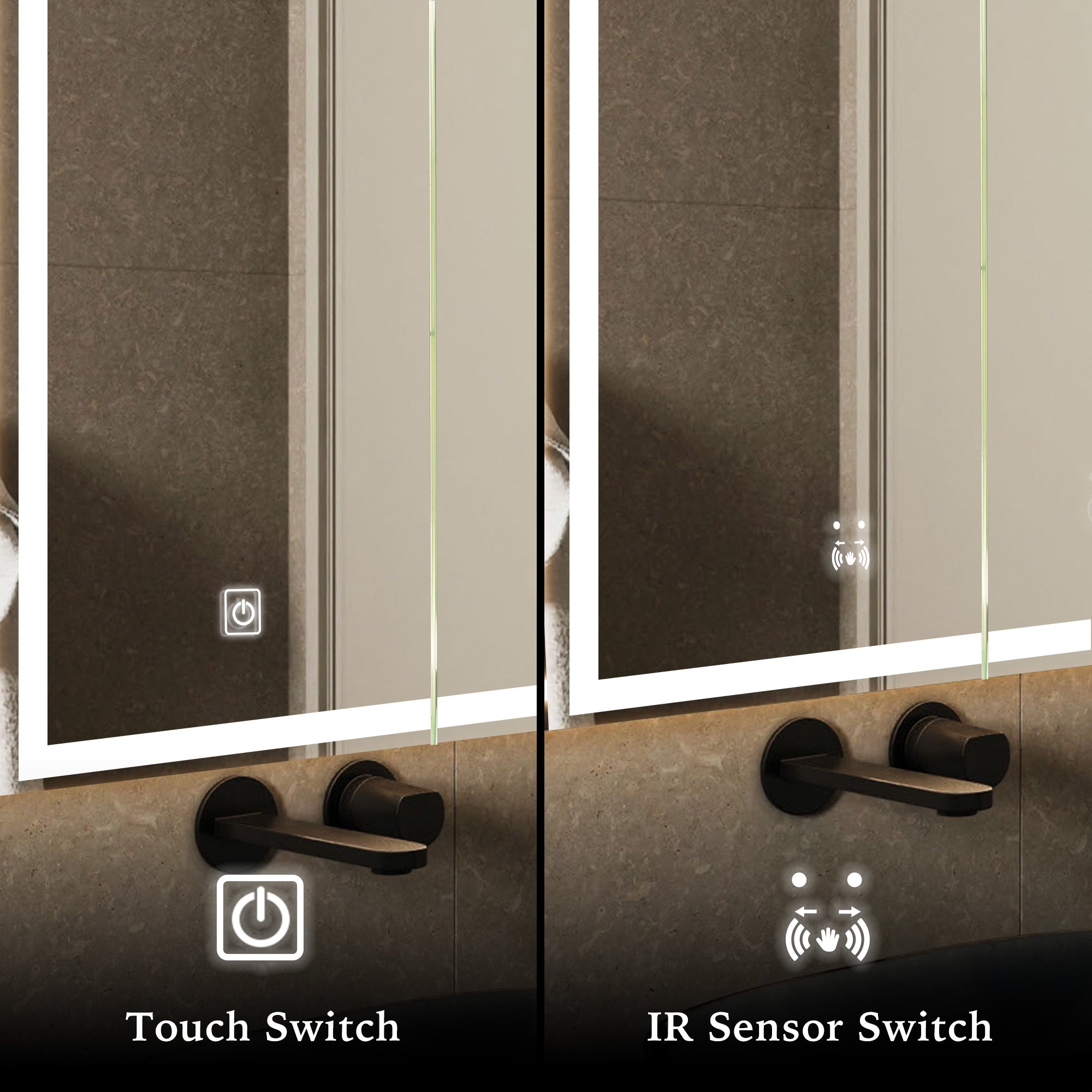 NORELLE Custom Wooden LED Mirror Medicine Cabinet with Arch Design