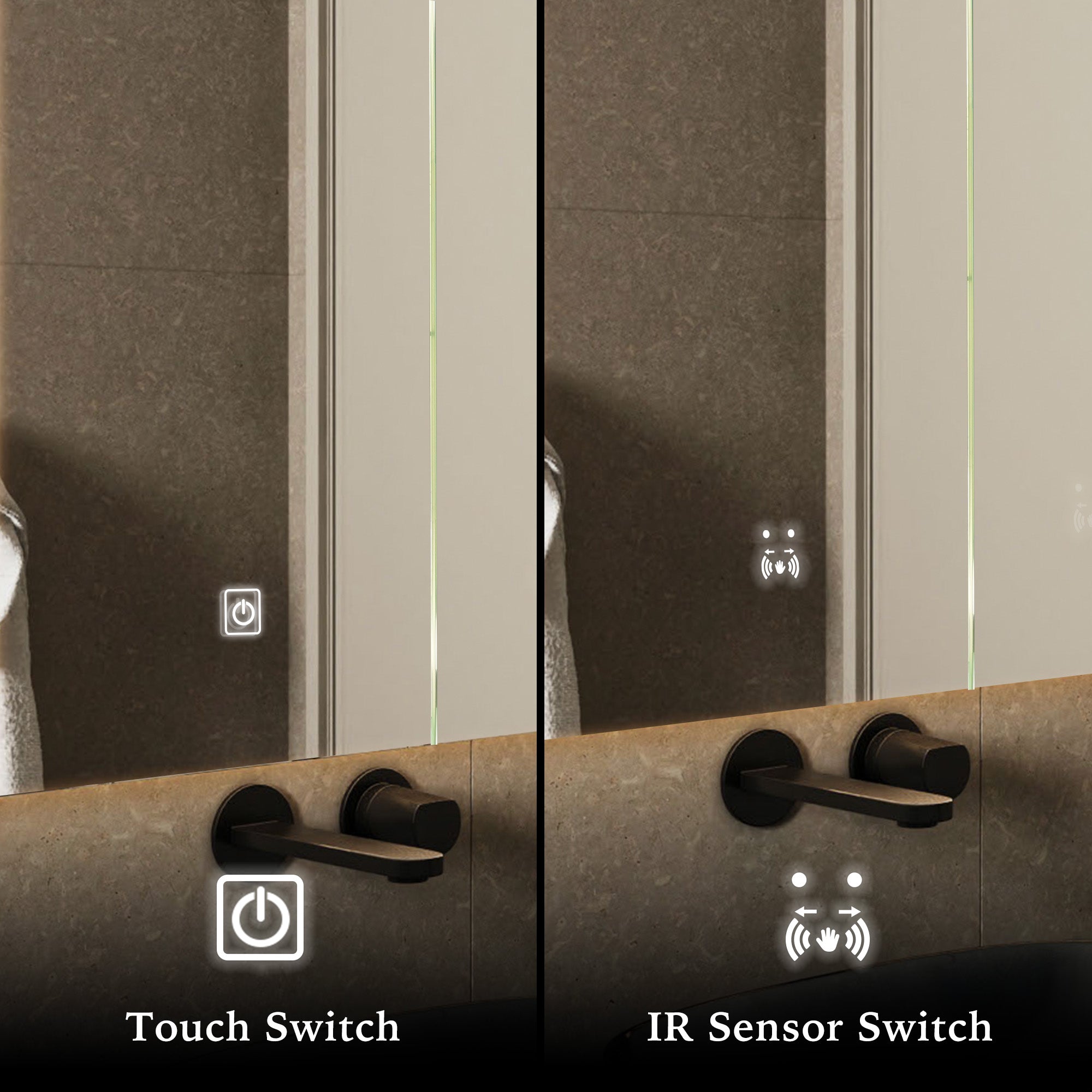 GLEVARA Custom LED Mirror Medicine Cabinet with Minimalist Design