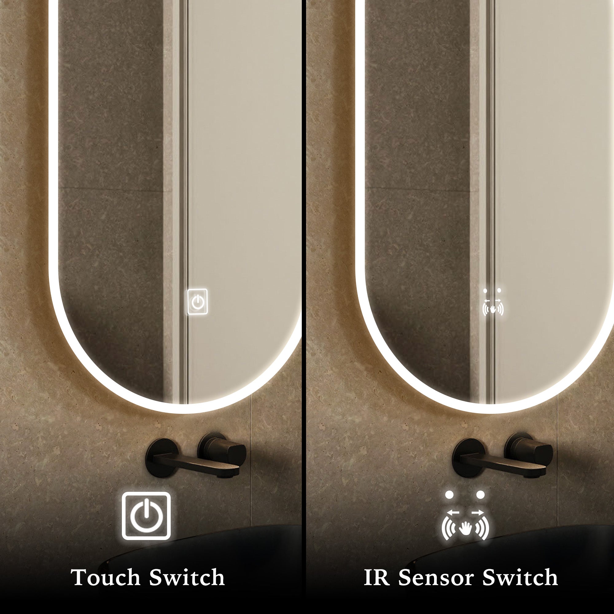 ORLIX Custom Wooden LED Mirror Medicine Cabinet with Oval Design