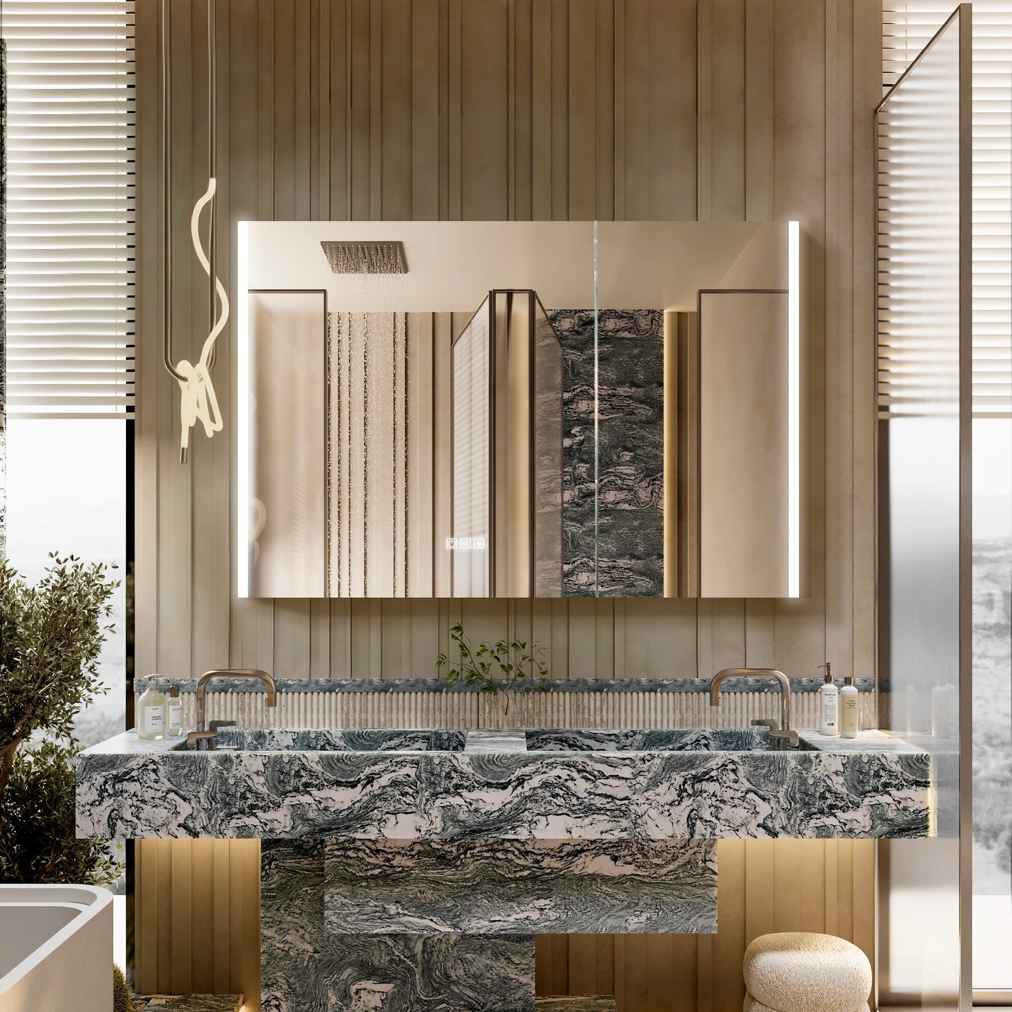 GLEVARA Custom LED Mirror Medicine Cabinet with Minimalist Design