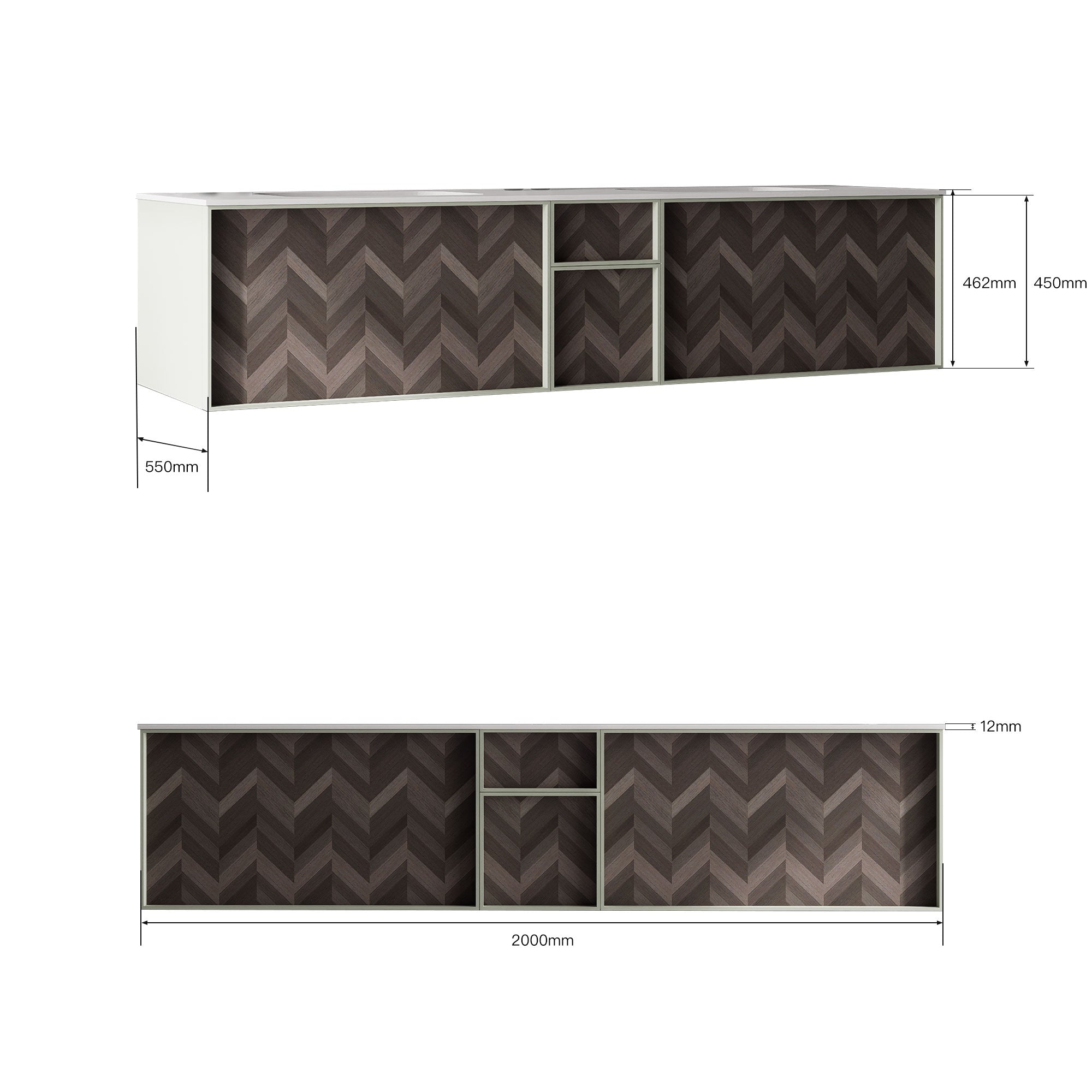 CELESTA Custom Bathroom Vanity Double Sink Sintered Stone Top Solid Wood Cabinet