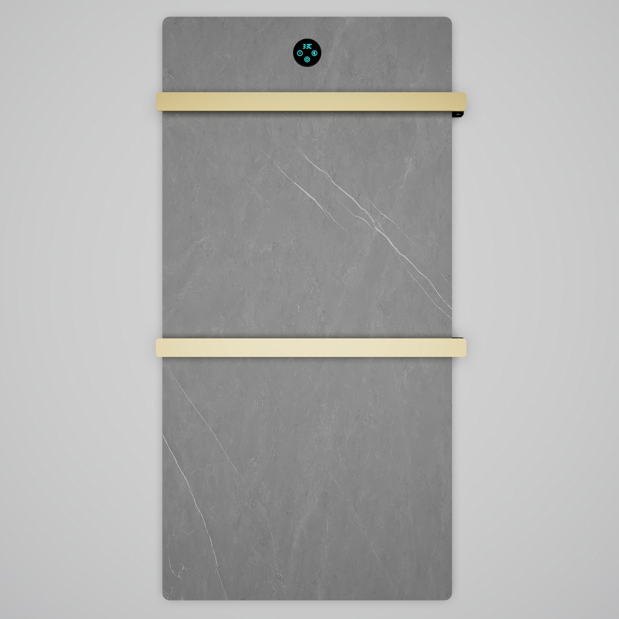 HALOA Heated Towel Rack with Shelf Sintered Stone and Stainless Steel