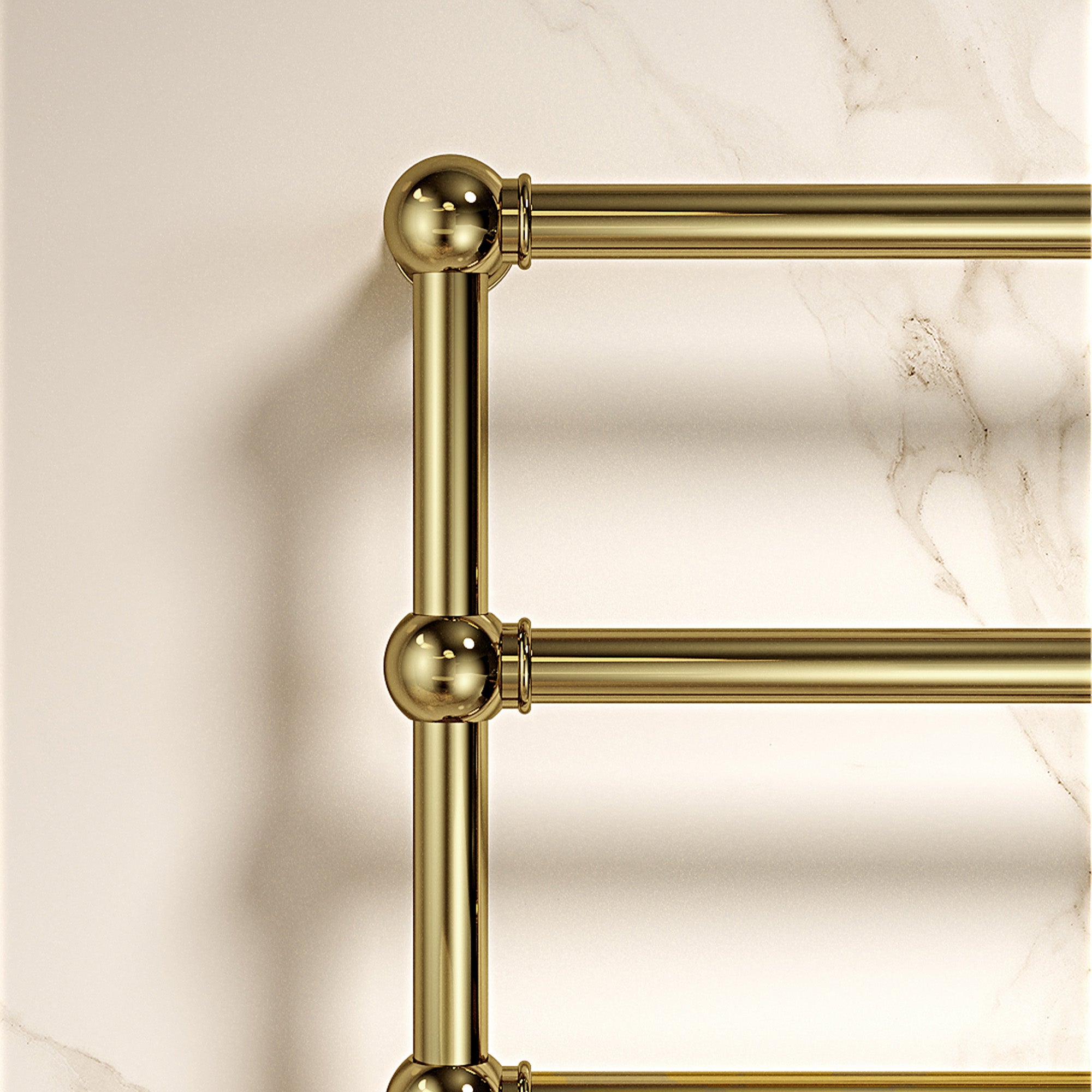 LUSTRE Heated Towel Rack with 18K Gold Finish and Vacuum Plating