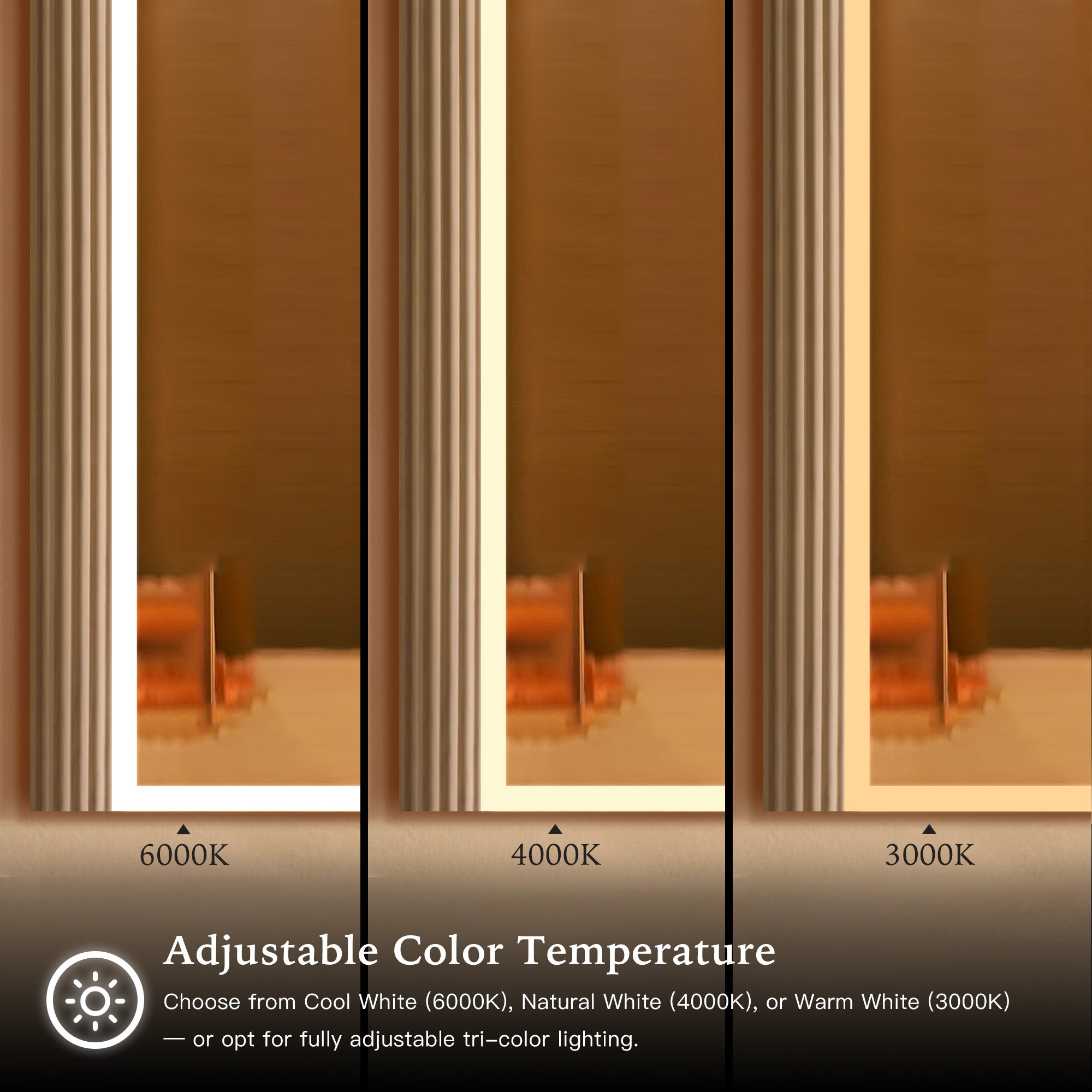 NORELLE Custom Wooden LED Mirror Medicine Cabinet with Arch Design