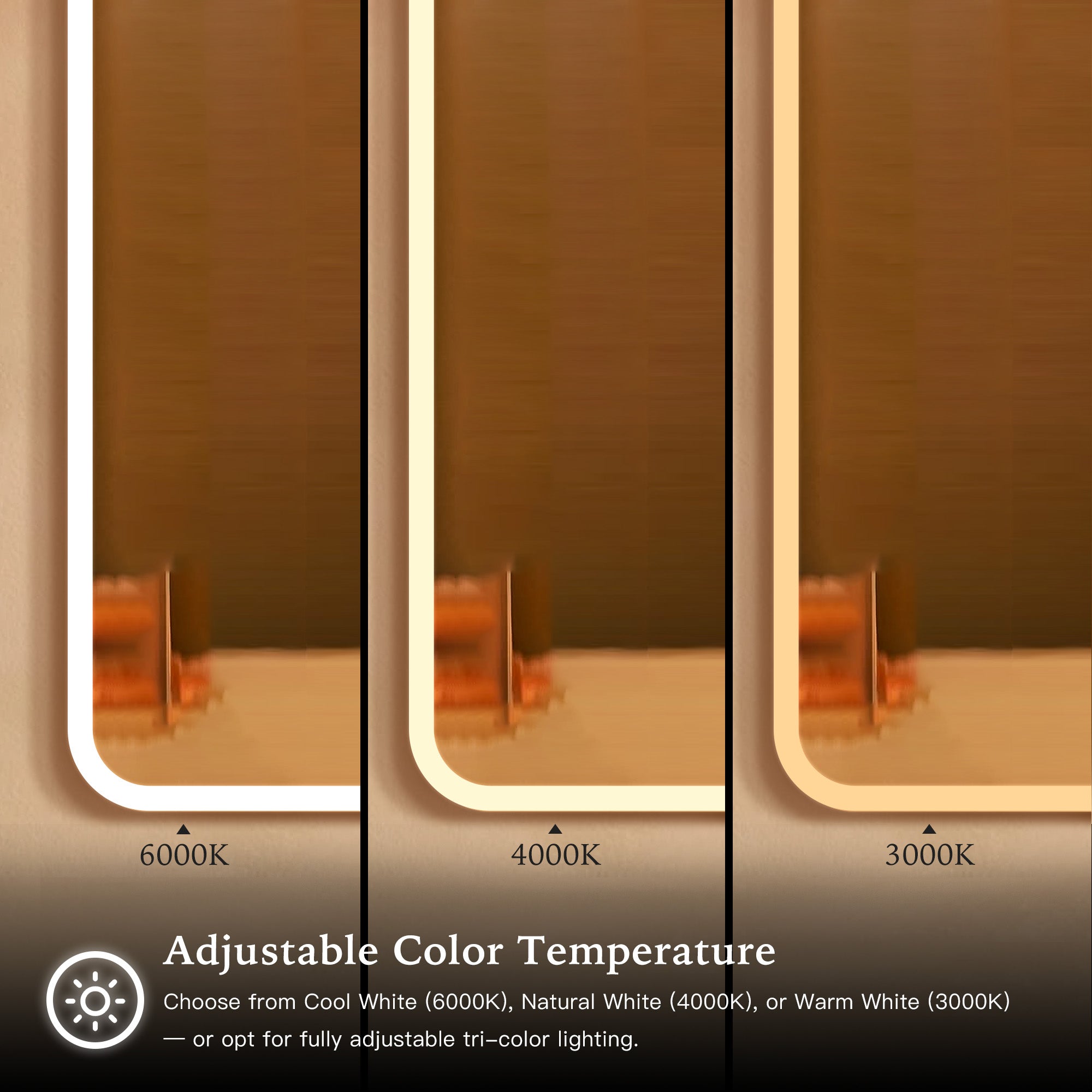 VIREAL Custom LED Mirror Medicine Cabinet with Ambient Design