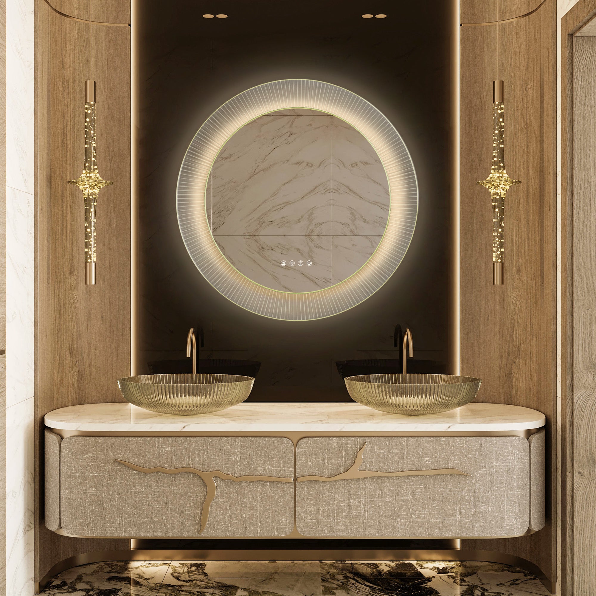 ARCTURUS Round Custom LED Mirror with Acrylic Frame