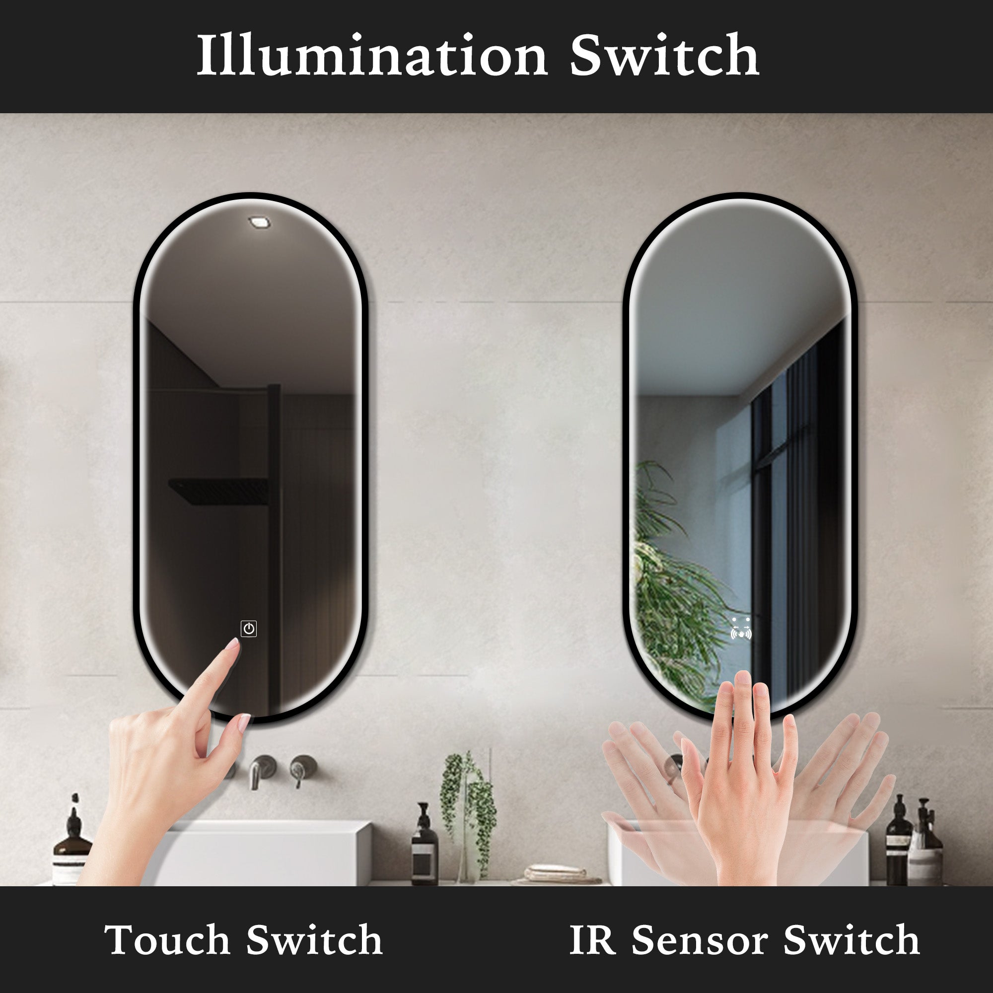 CALYPSO Oval Custom LED Mirror with Frame