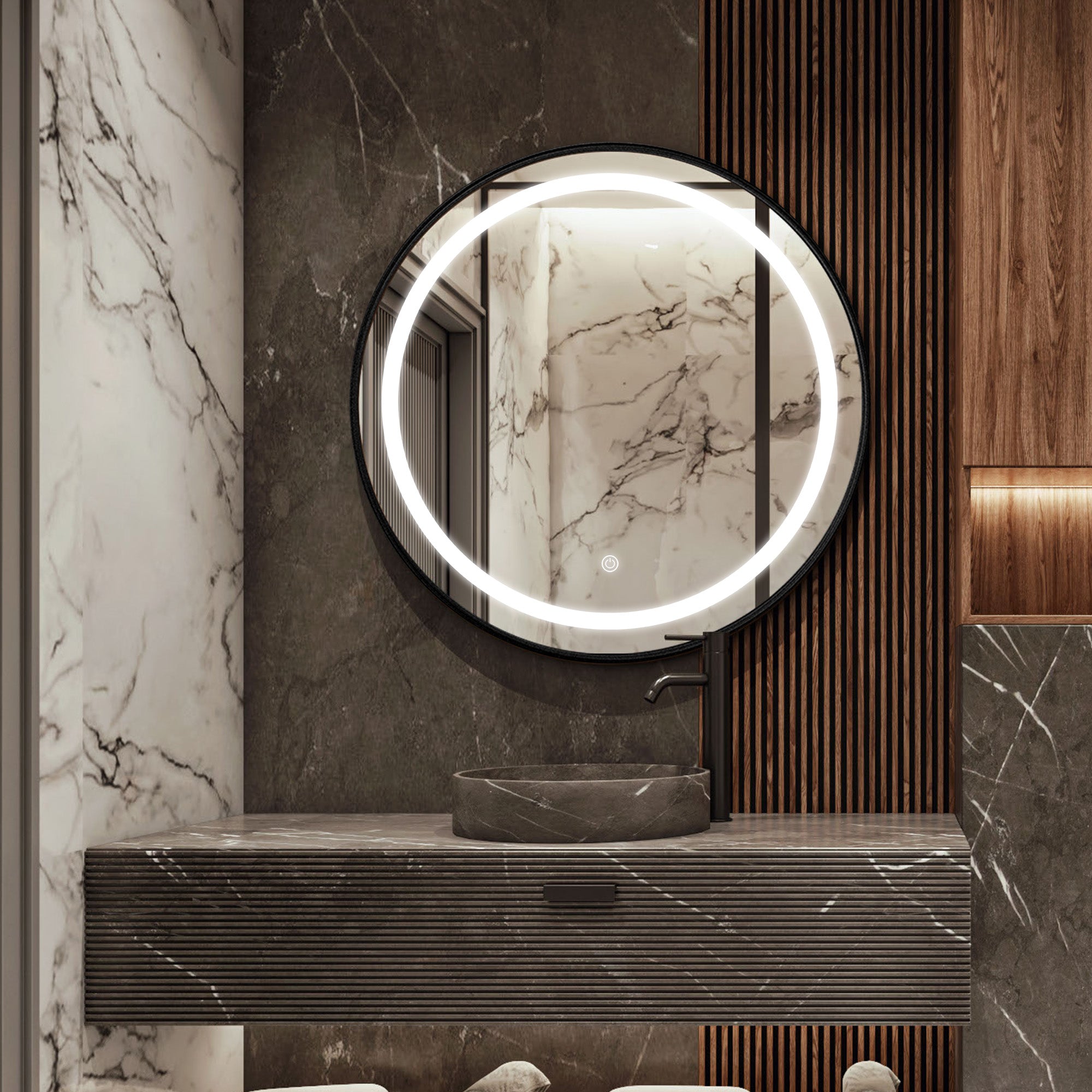 CAPELLA Round Custom LED Mirror with Frame