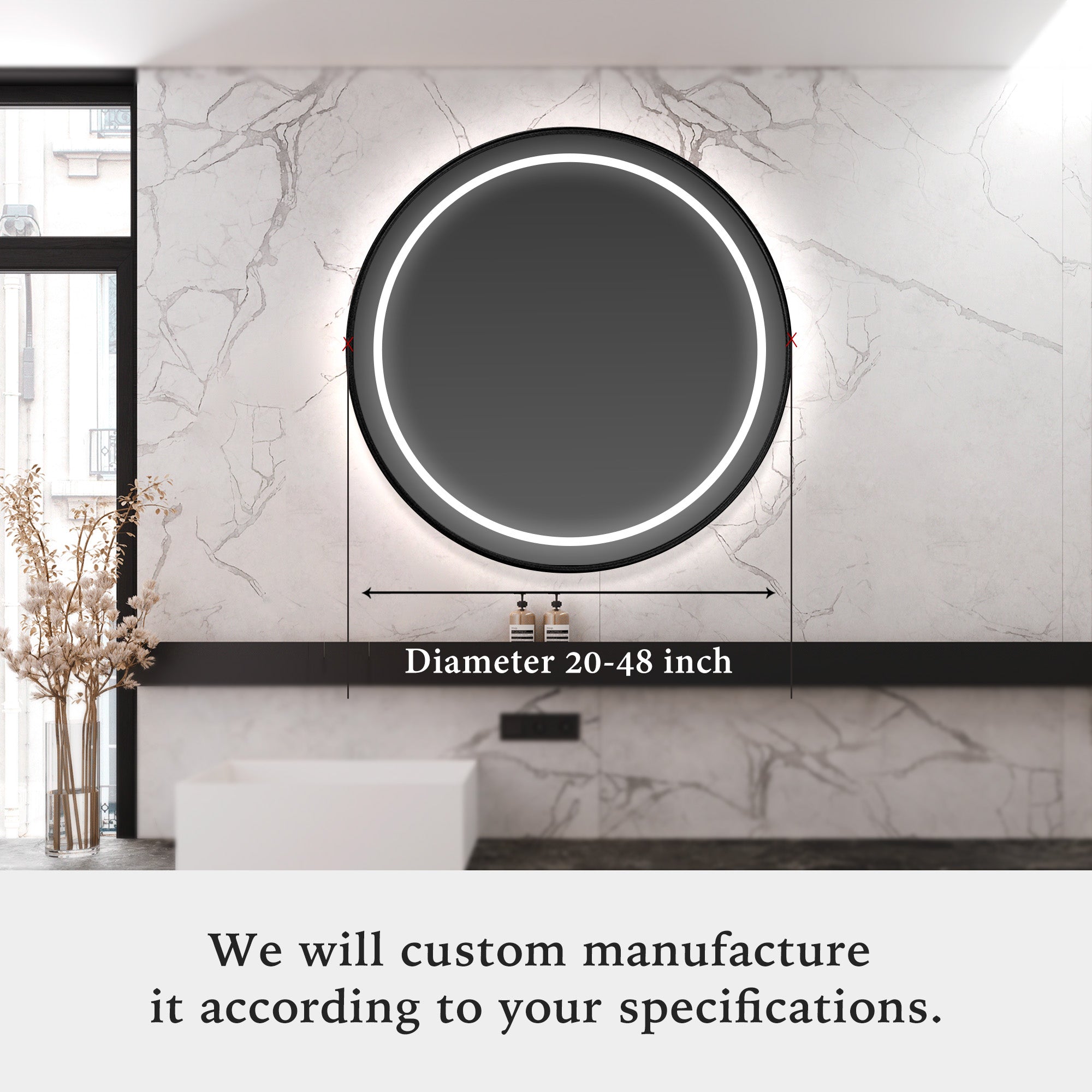 CAPELLA Round Custom LED Mirror with Frame