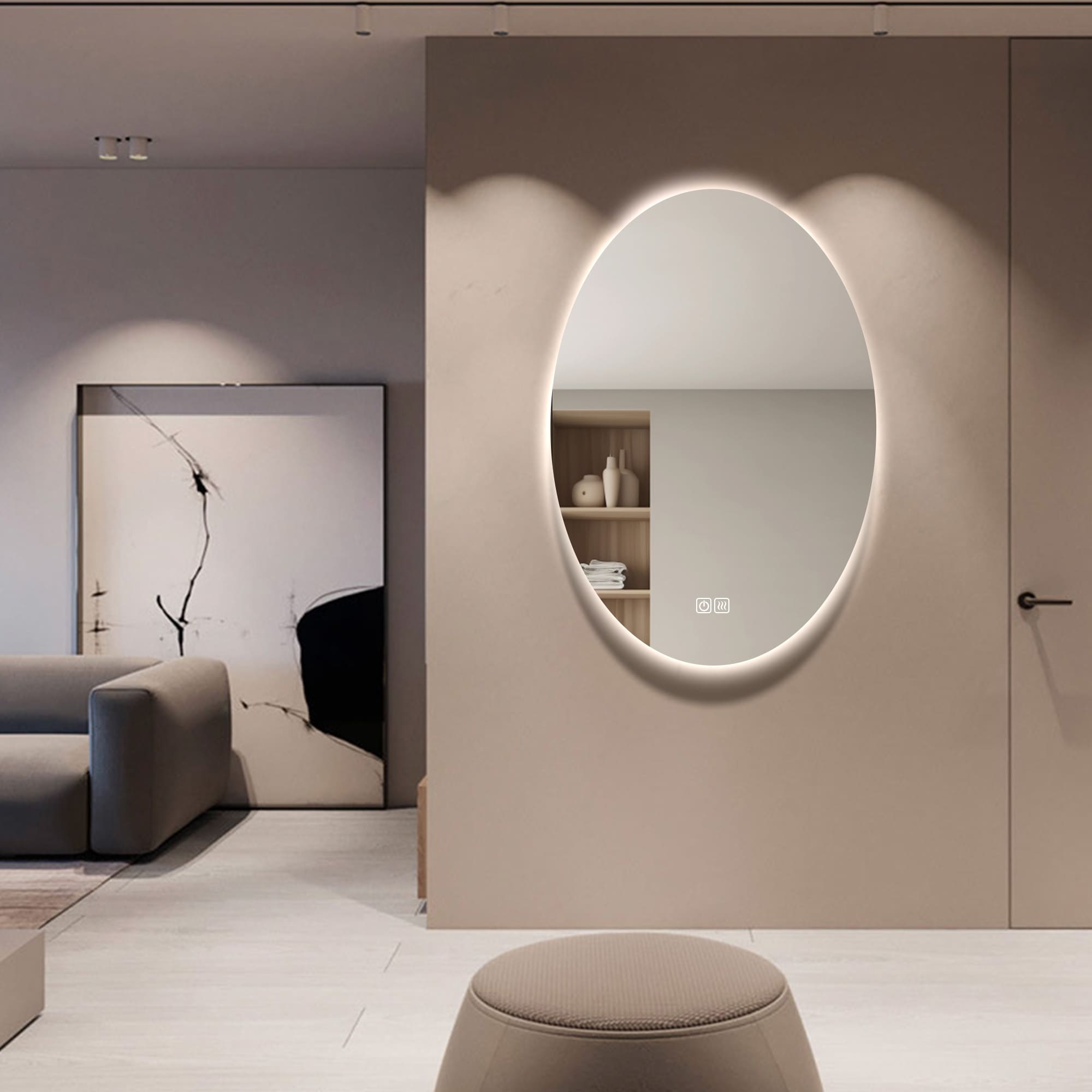 Ceres LED Mirror for living room 6000k backlight